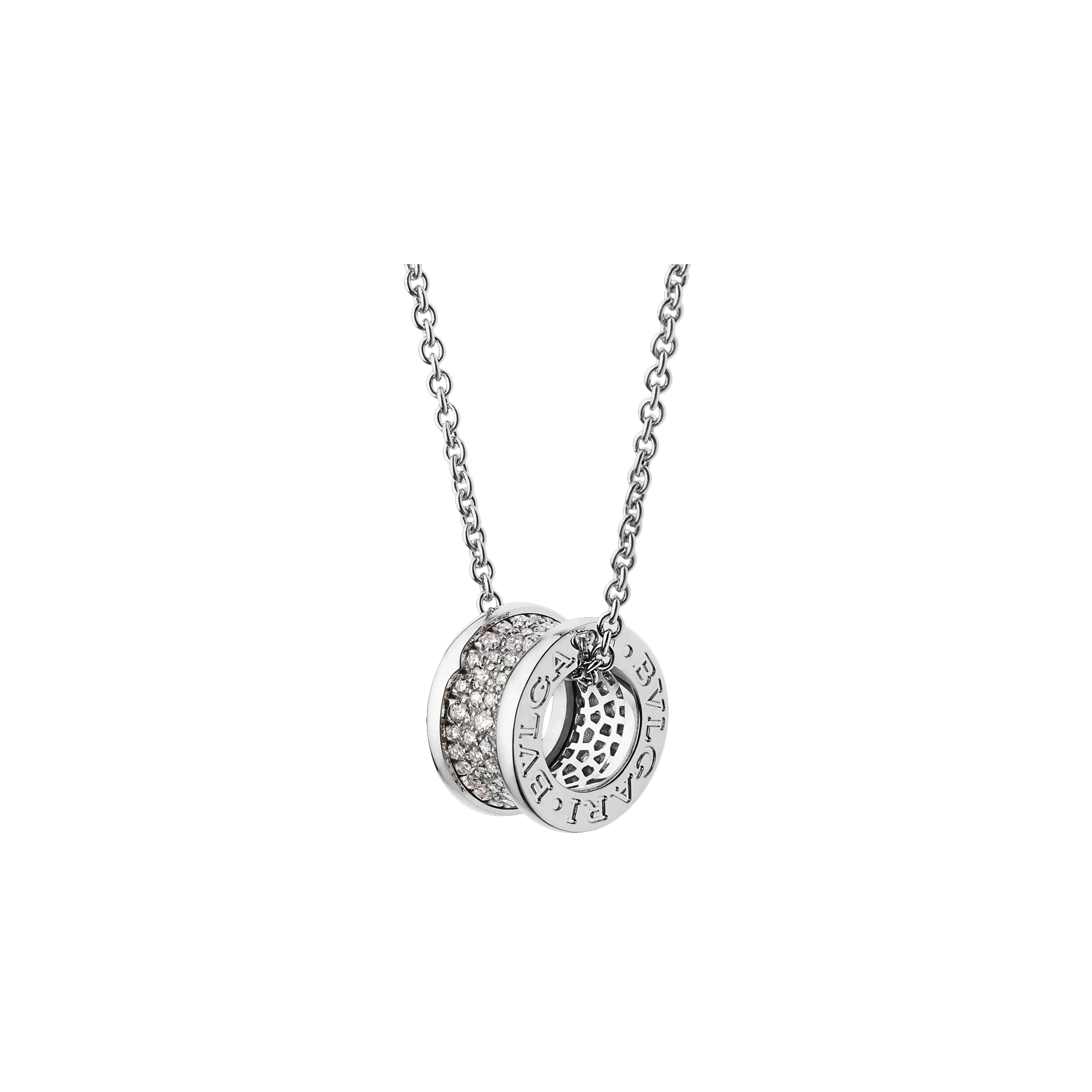 COLLANA B.ZERO1 IN ORO BIANCO CON PAVÈ DI DIAMANTI - CL855800 - CL855800