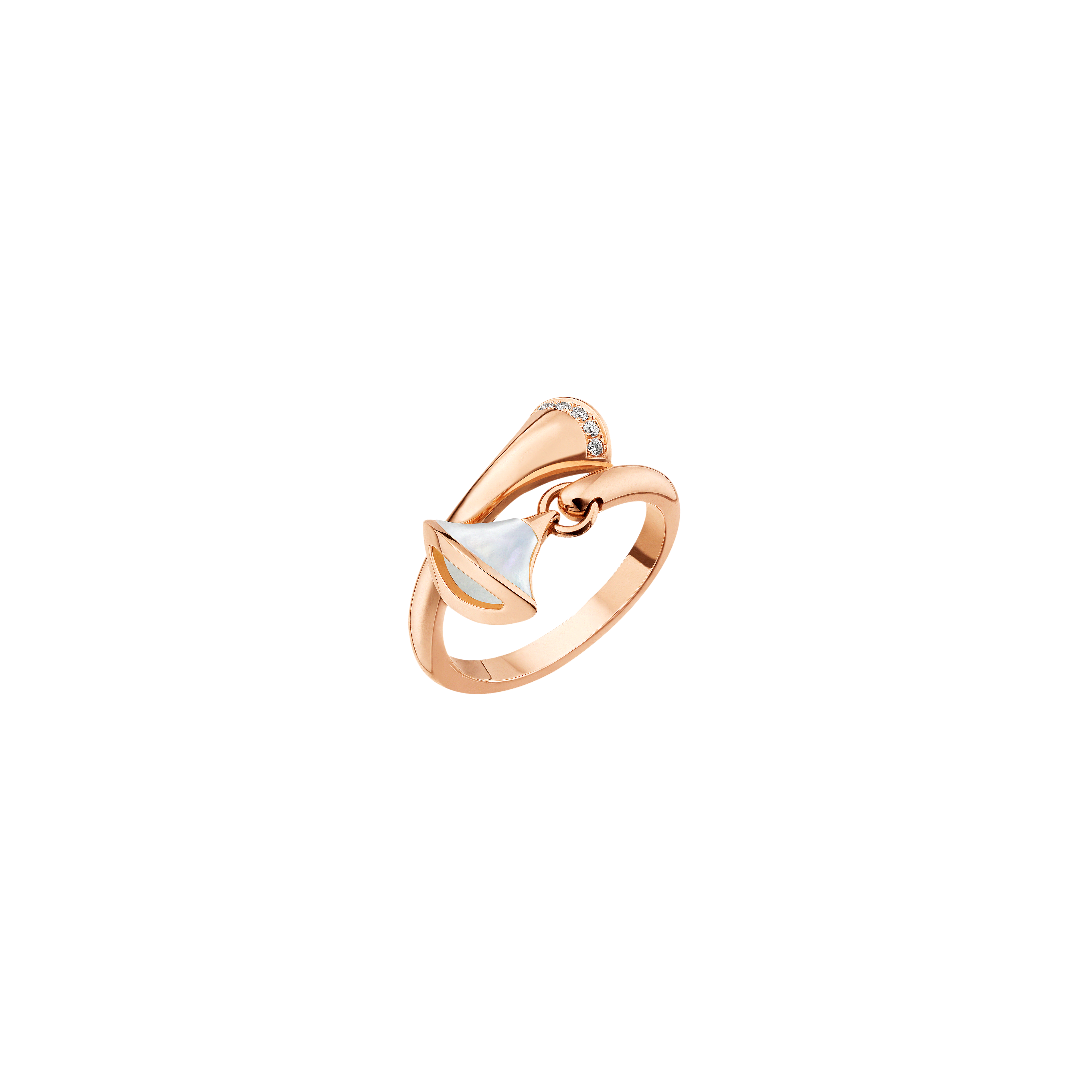 ANELLO DIVAS' DREAM IN ORO ROSA CON MADREPERLA E PAVÈ DI DIAMANTI - AN857333 - AN857333