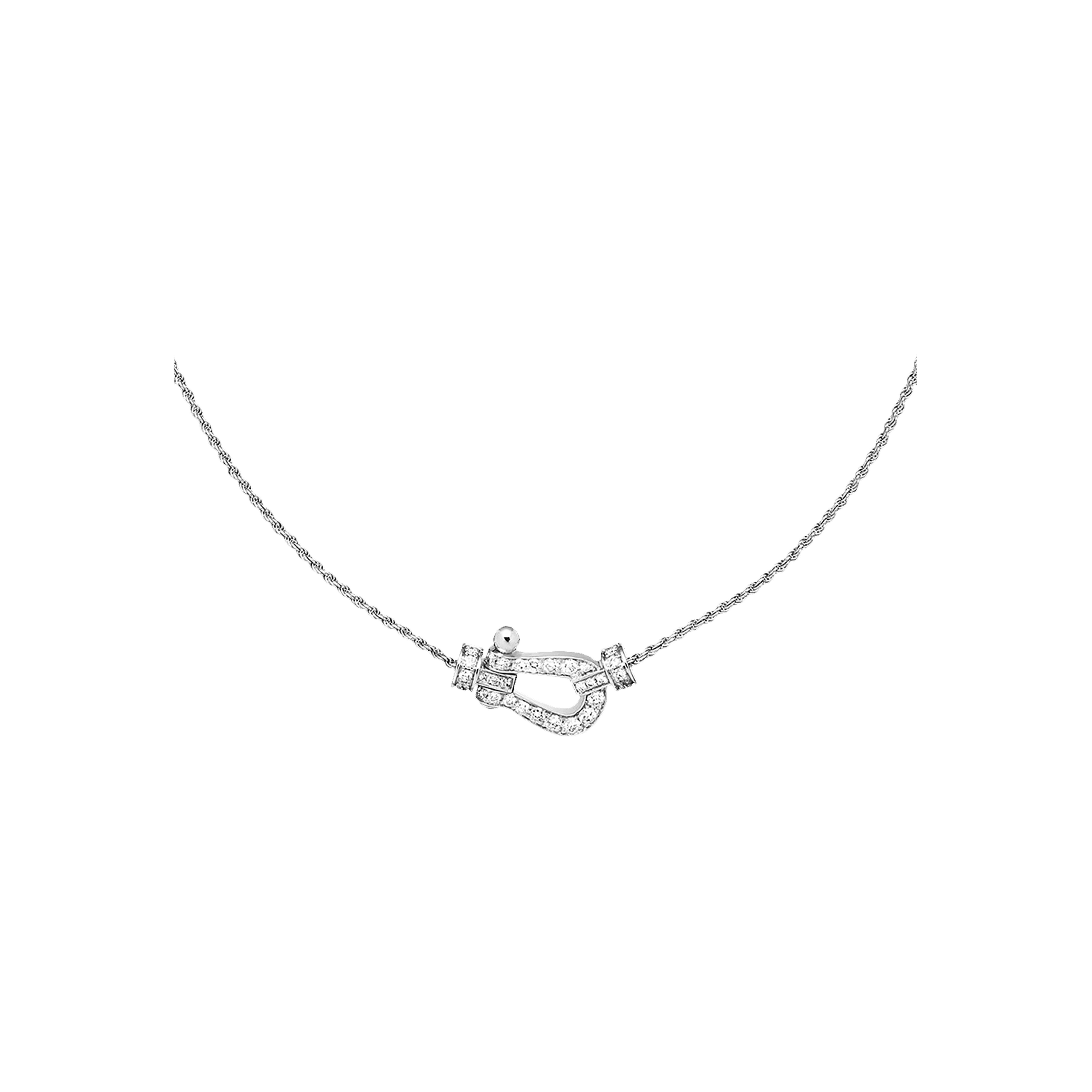 COLLANA FORCE 10 IN ORO BIANCO CON PAVÉ DI DIAMANTI MODELLO MEDIO - 7B0235 - 7B0235