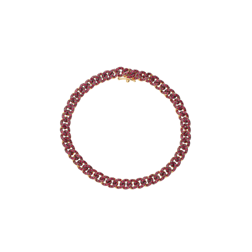 BRACCIALE GROUMETTE IN ORO ROSA FULL PAVÉ DI RUBINI - VB28057RUP