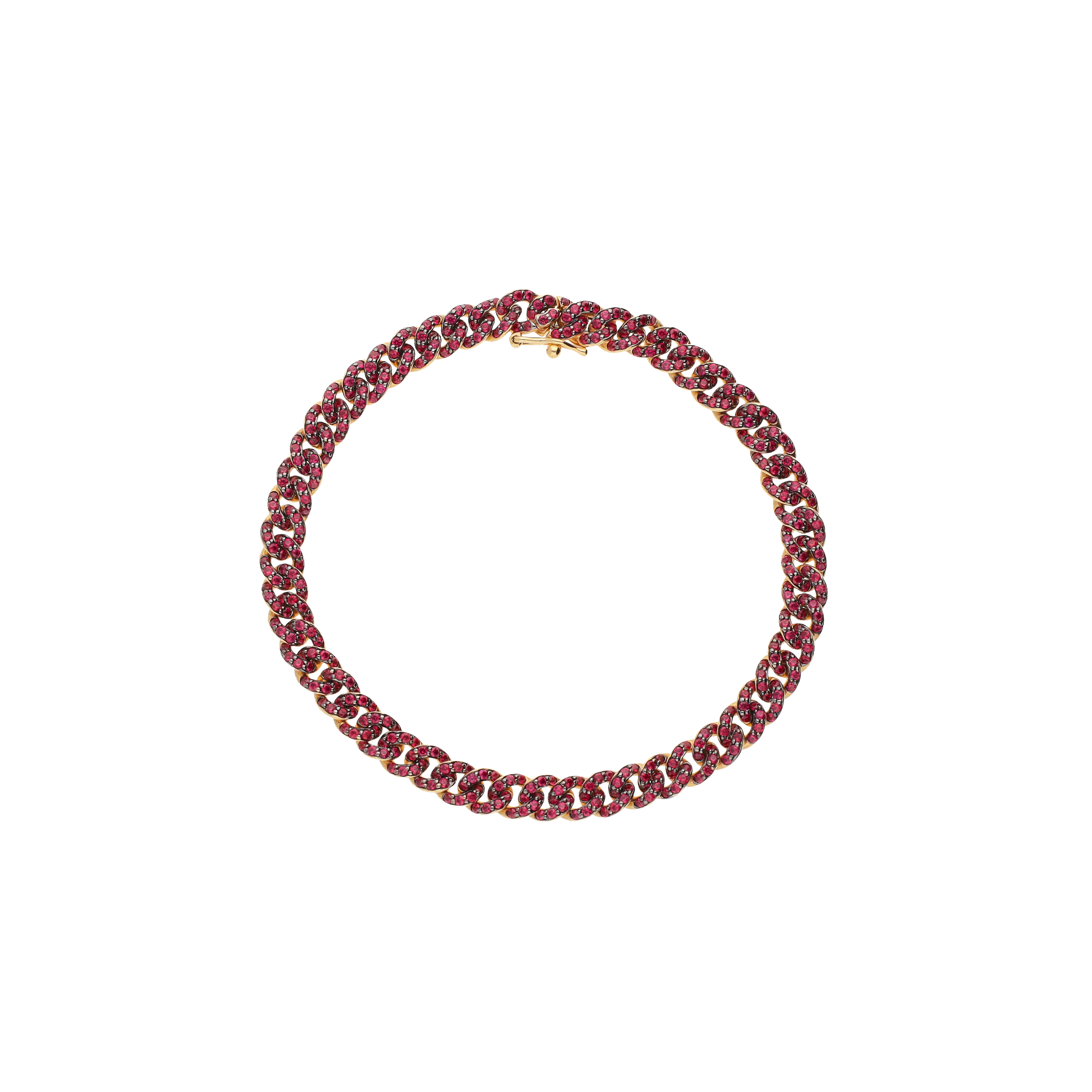 BRACCIALE GROUMETTE IN ORO ROSA FULL PAVÉ DI RUBINI - VB28057RUP