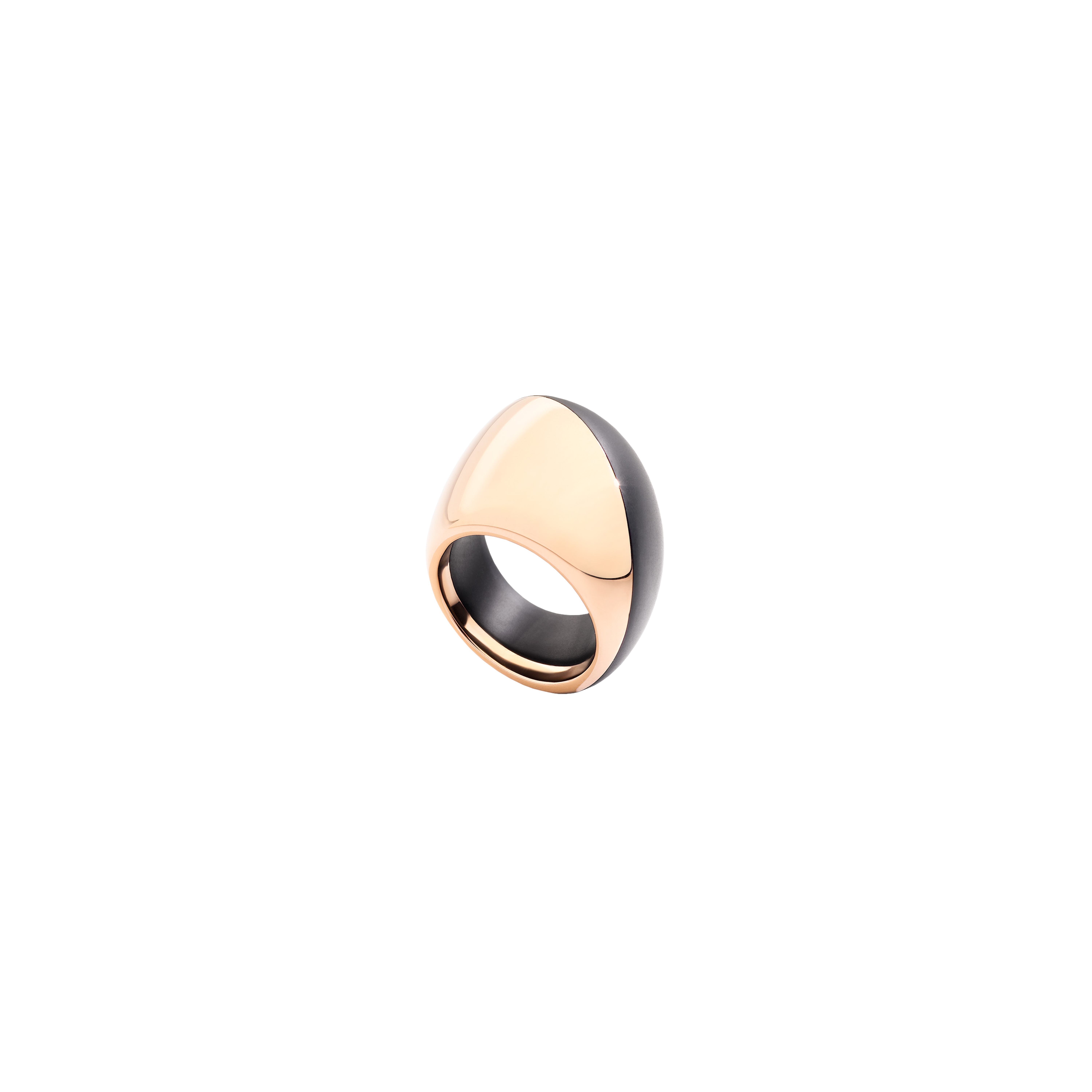 ANELLO TROTTOLA IN ORO ROSA E TITANIO - T00749A100