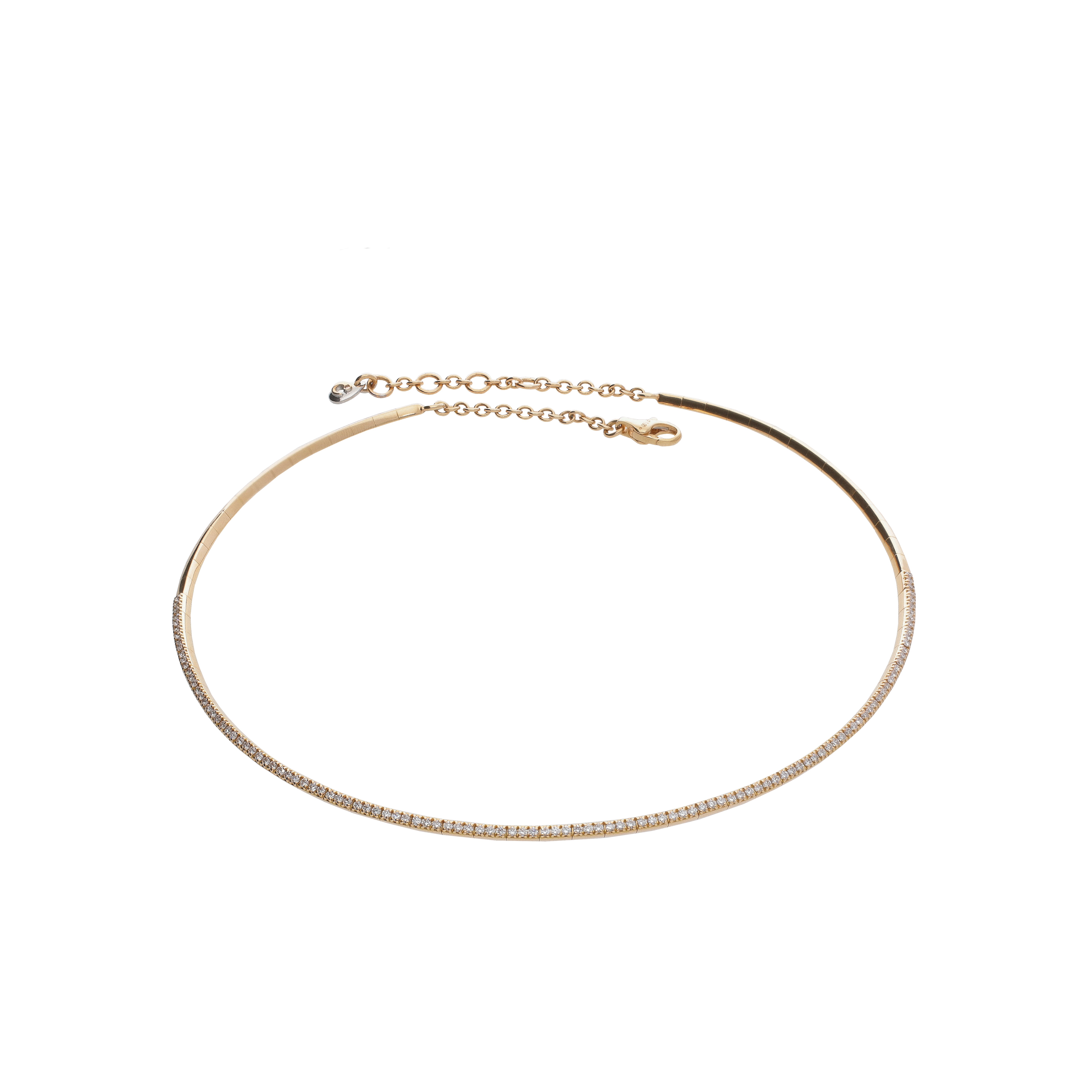 COLLANA CHOCKER SEMIRIGIDA IN ORO ROSA CON DIAMANTI - 75344228