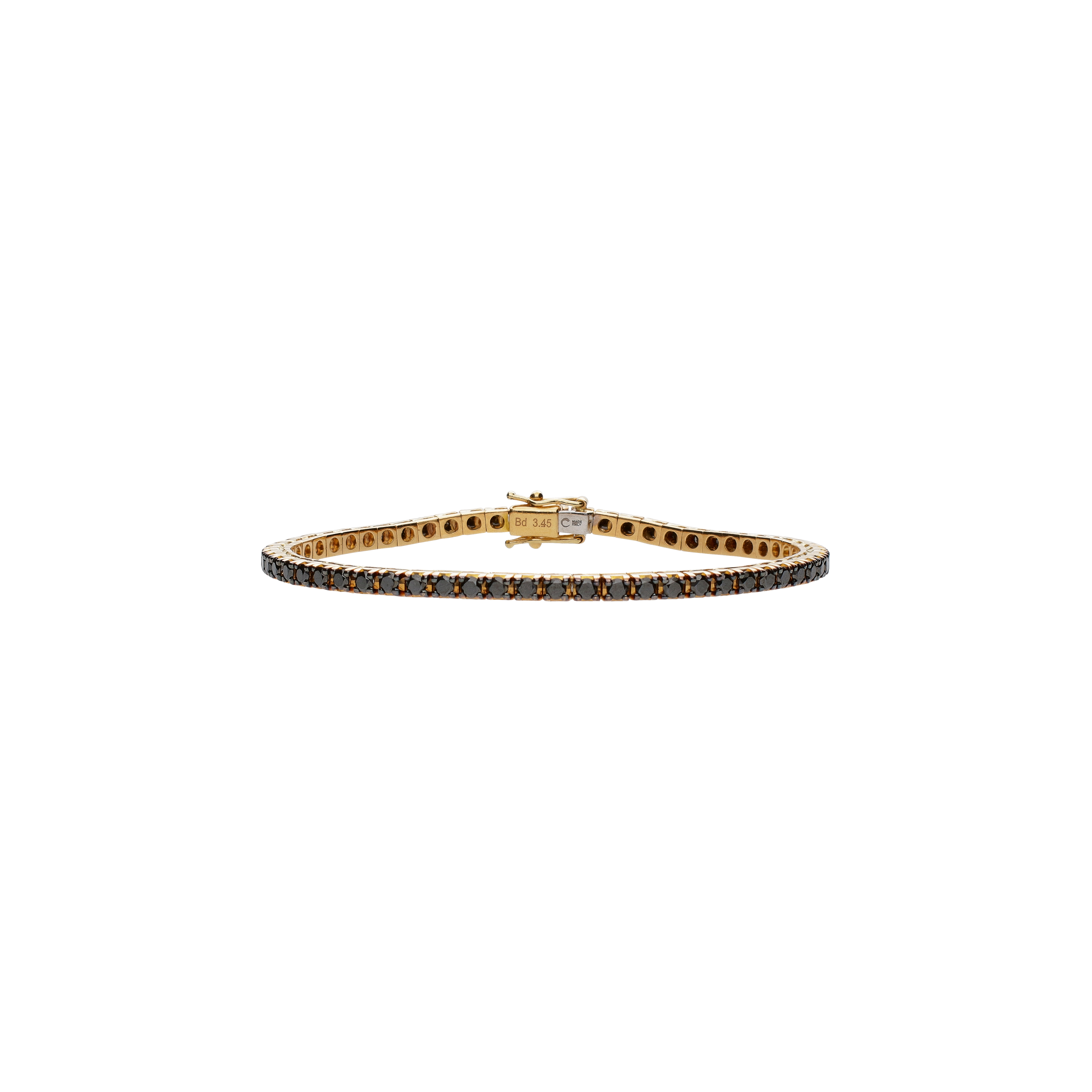 BRACCIALE TENNIS IN ORO ROSA E DIAMANTI NERI - 82441115