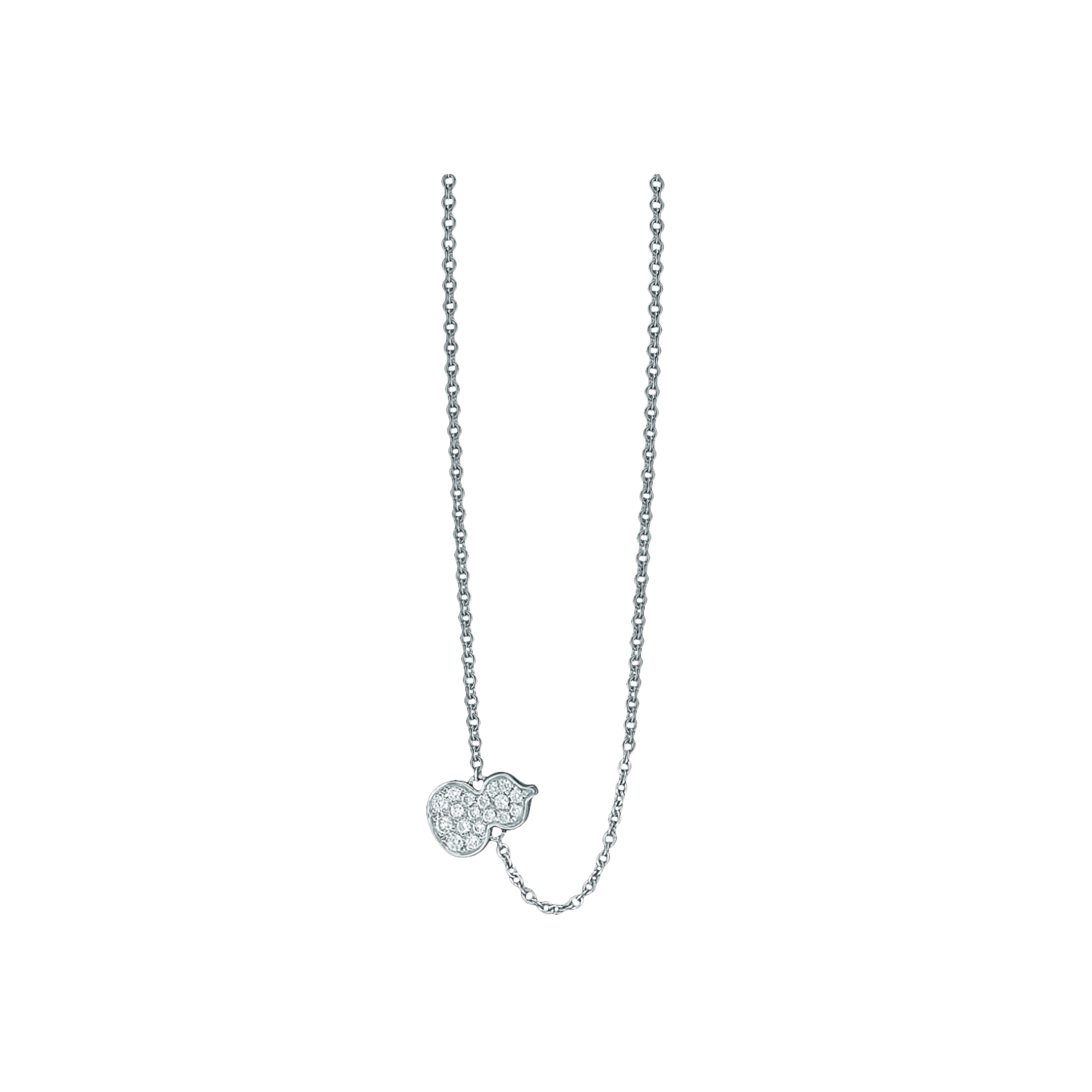 COLLANA PETITE WULU IN ORO BIANCO CON PAVÈ DI DIAMANTI - WU-050-FPNL-WGD - WUN50ACWGDI