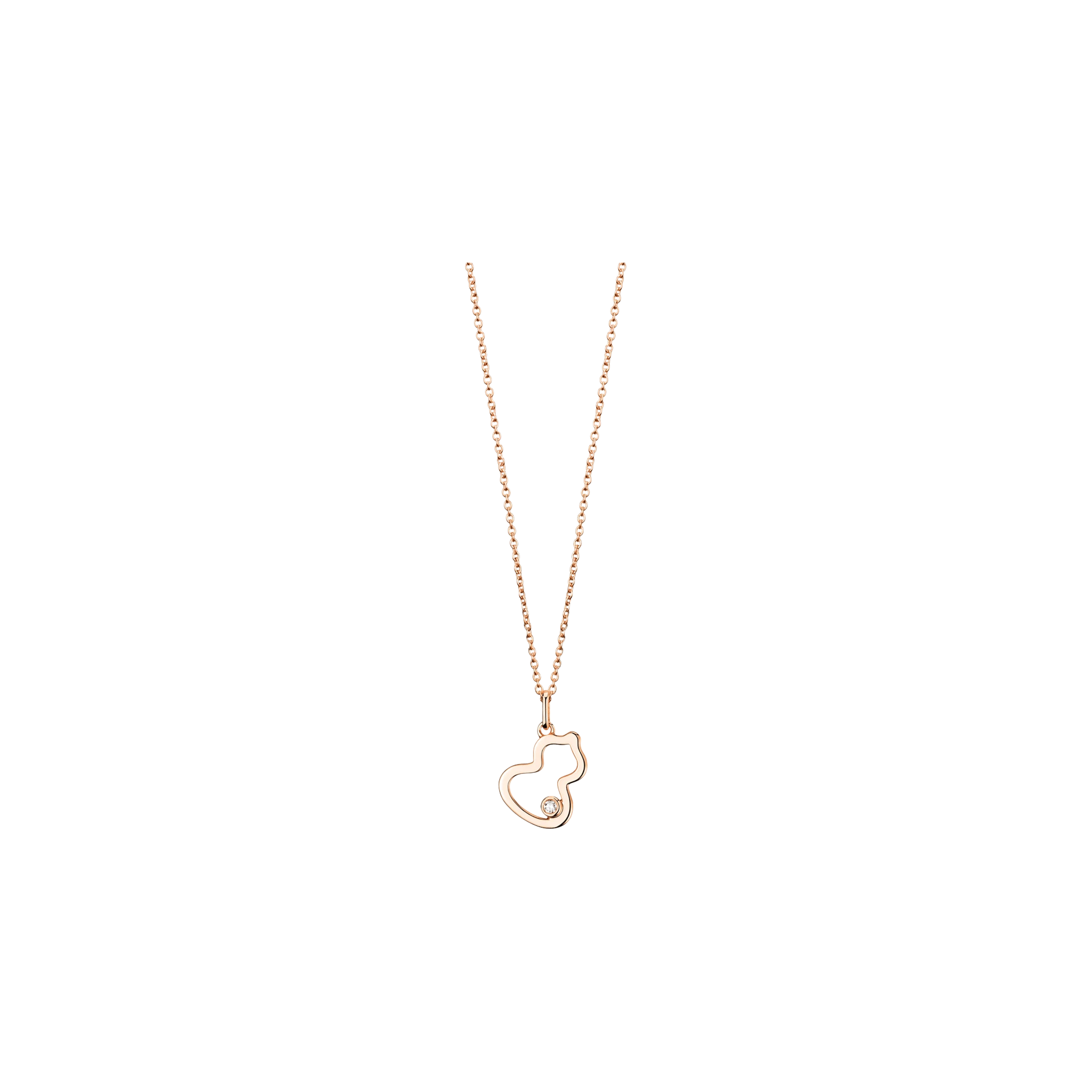 COLLANA PETITE WULU IN ORO ROSA CON DIAMANTE - WU-NL0003A-RGD - WUNPT3ARGDI