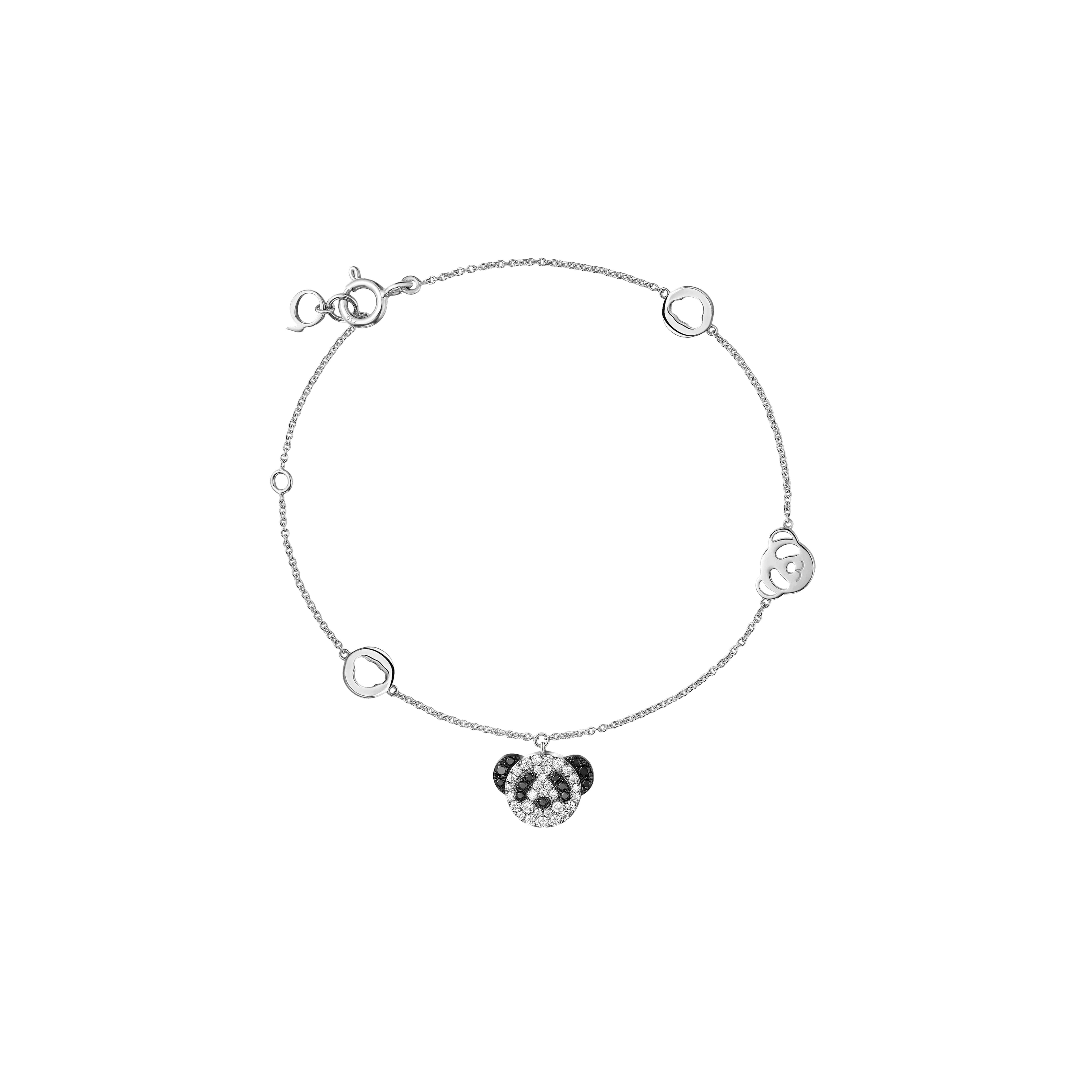 BRACCIALE PETITE BO BO IN ORO BIANCO CON DIAMANTI BIANCHI E DIAMANTI NERI - BBF-BR0004A-WGDBD - BBBPT4AWBBK