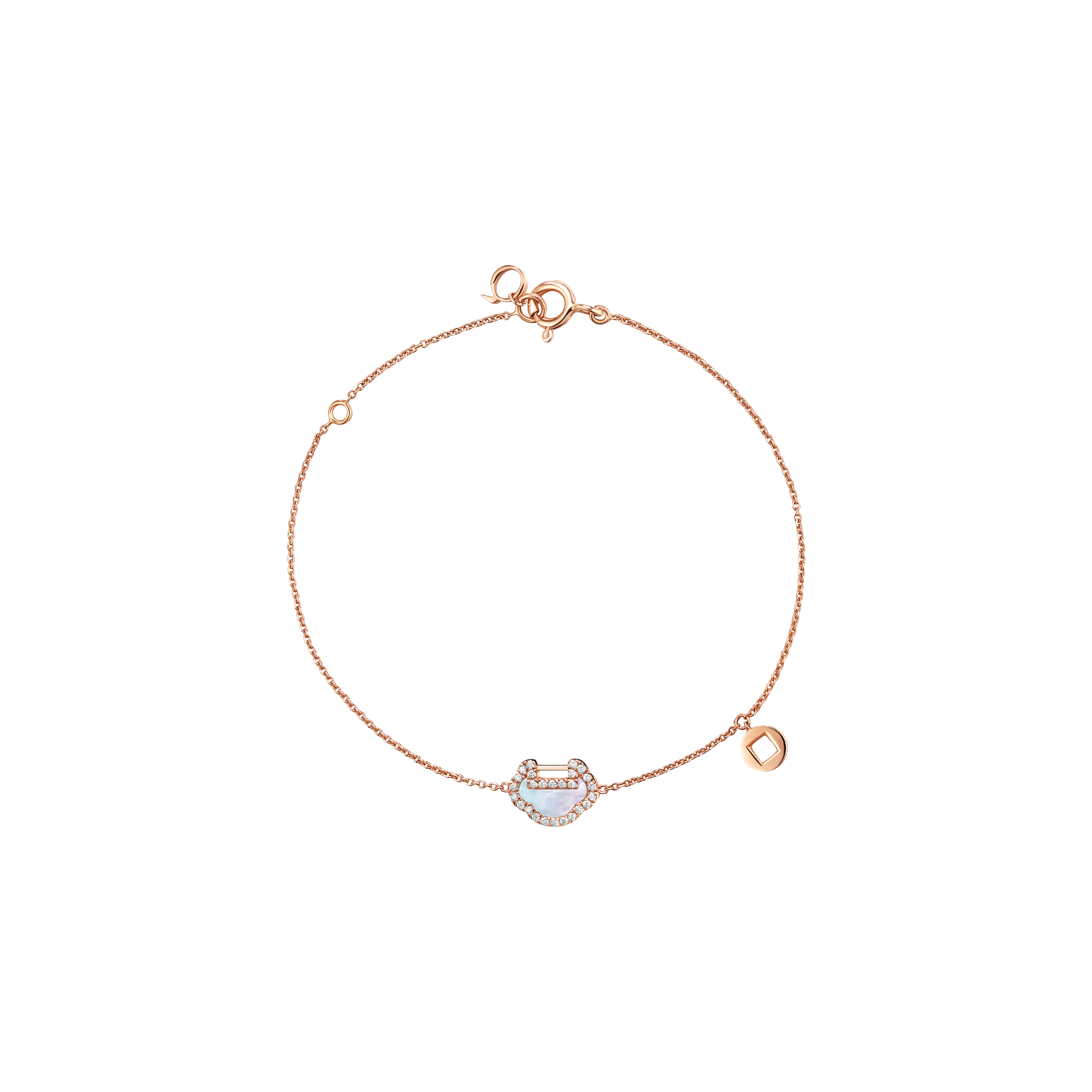 BRACCIALE PETITE YU YI IN ORO ROSA CON DIAMANTI E MADREPERLA - YY-BR0002B-RGDMOP - YYBPT2ERGMP