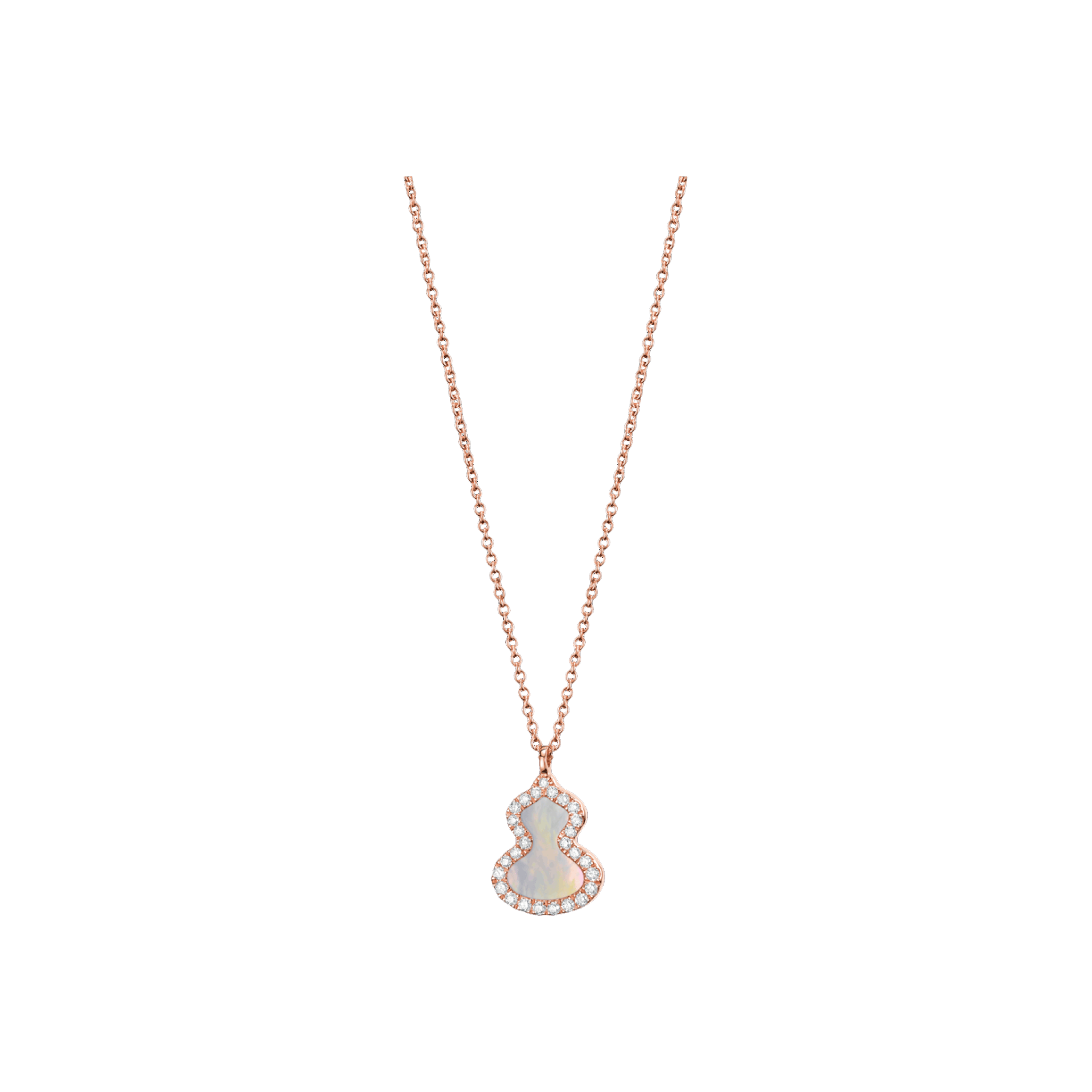 COLLANA PETITE WULU IN ORO ROSA CON DIAMANTI E MADREPERLA - WU-NL0006B-RGDMOP - WUNPT6DRGMP