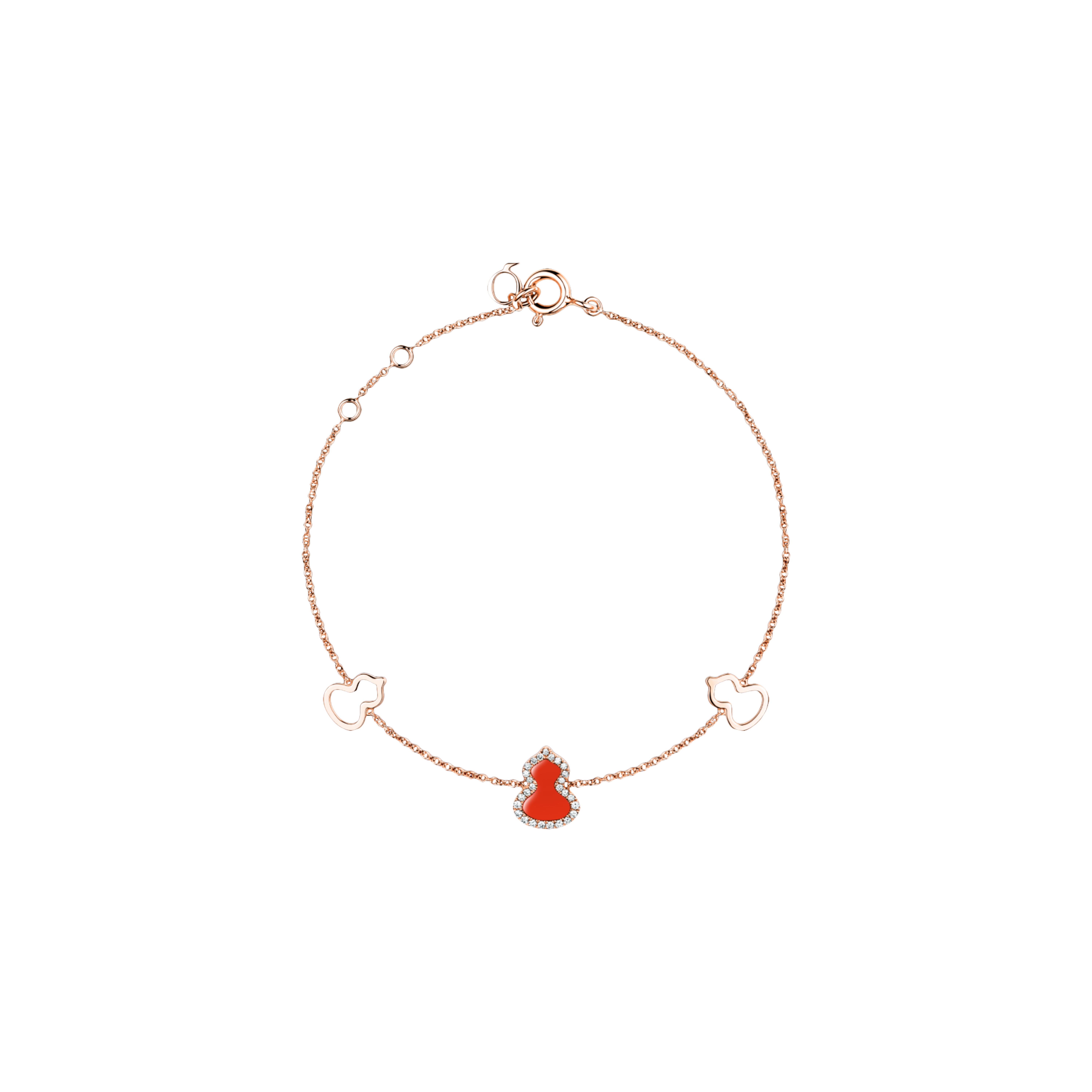 BRACCIALE PETITE WULU IN ORO ROSA CON DIAMANTI E AGATA - WU-BR0001B-RGDRA - WUBPT1BRGRA