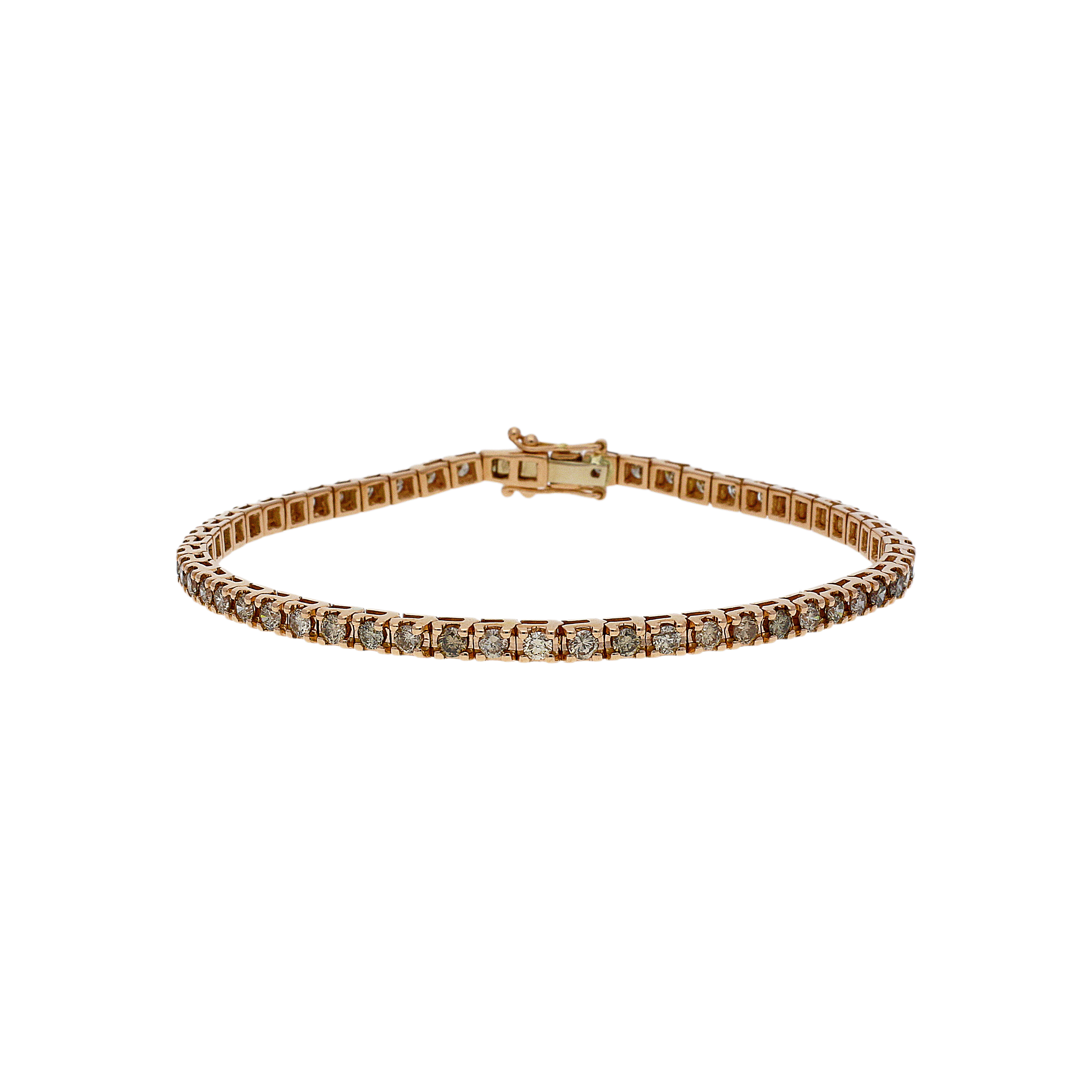 Bracciale tennis in oro rosa 18 carati e diamanti brown taglio brillante - BR06V/BW 1EEE