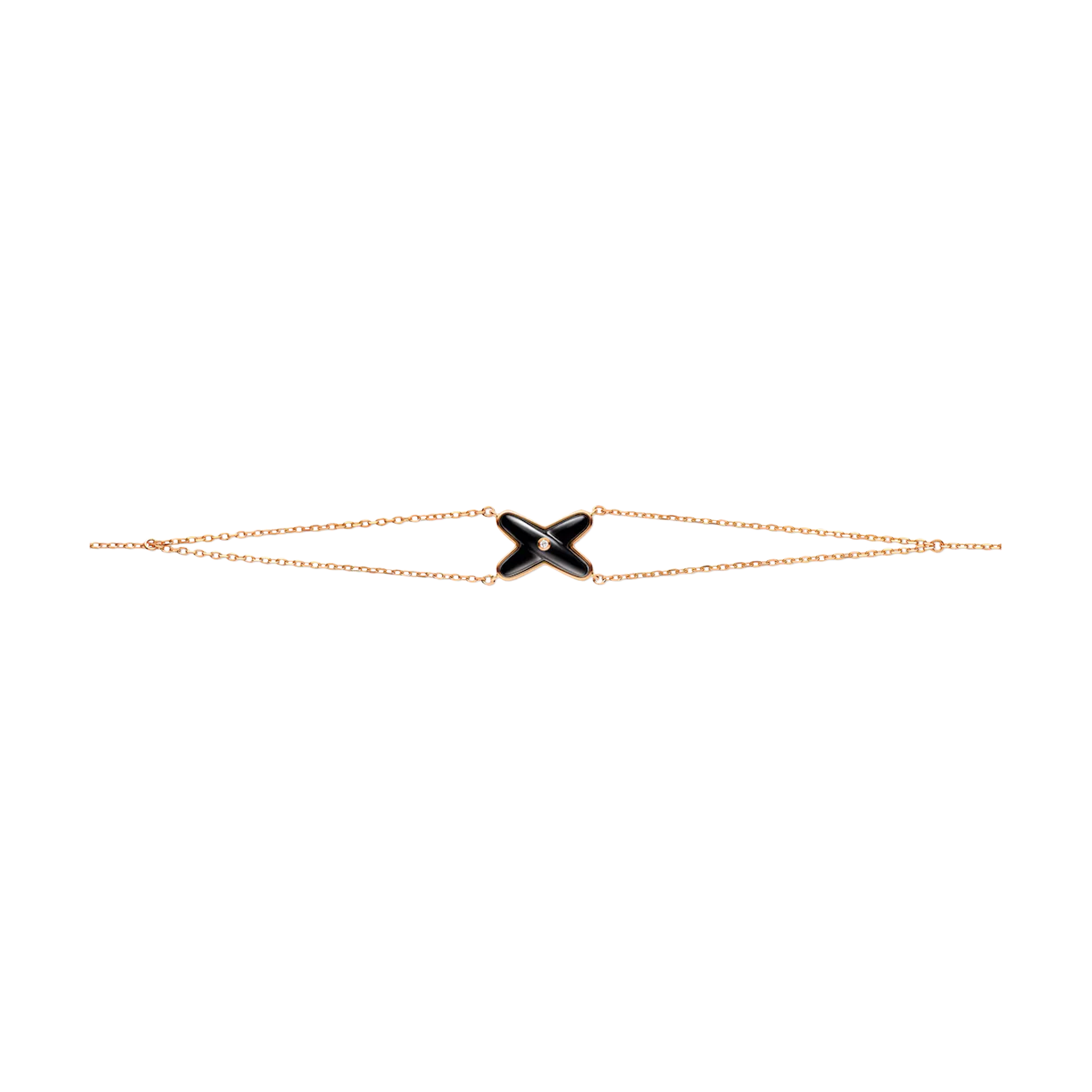 CHAUMET - BRACCIALE JEUX DE LIENS IN ORO ROSA CON DIAMANTE E ONICE - 085122 - 085122