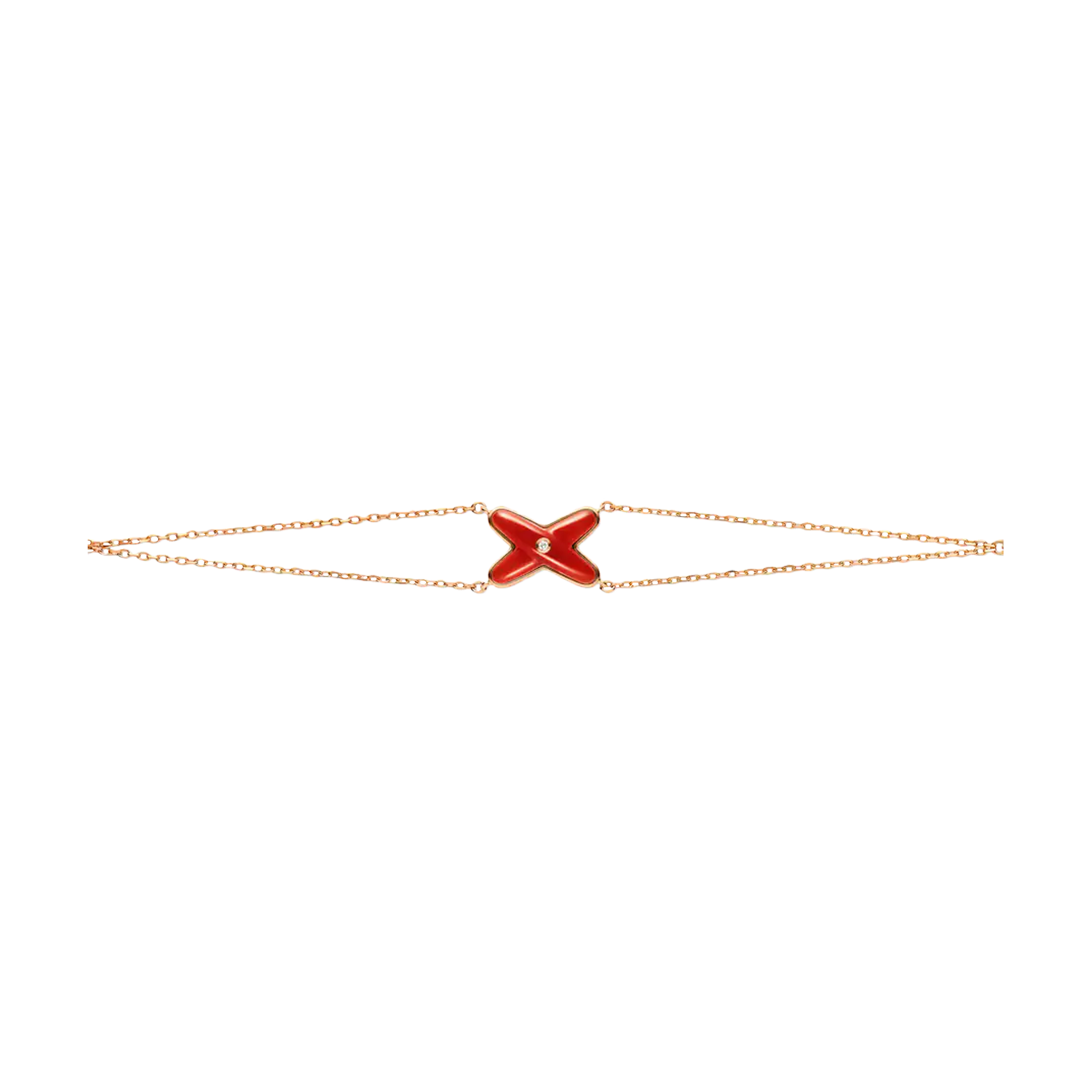 CHAUMET - BRACCIALE JEUX DE LIENS IN ORO ROSA CON DIAMANTE E CORNIOLA - 085123 - 085123