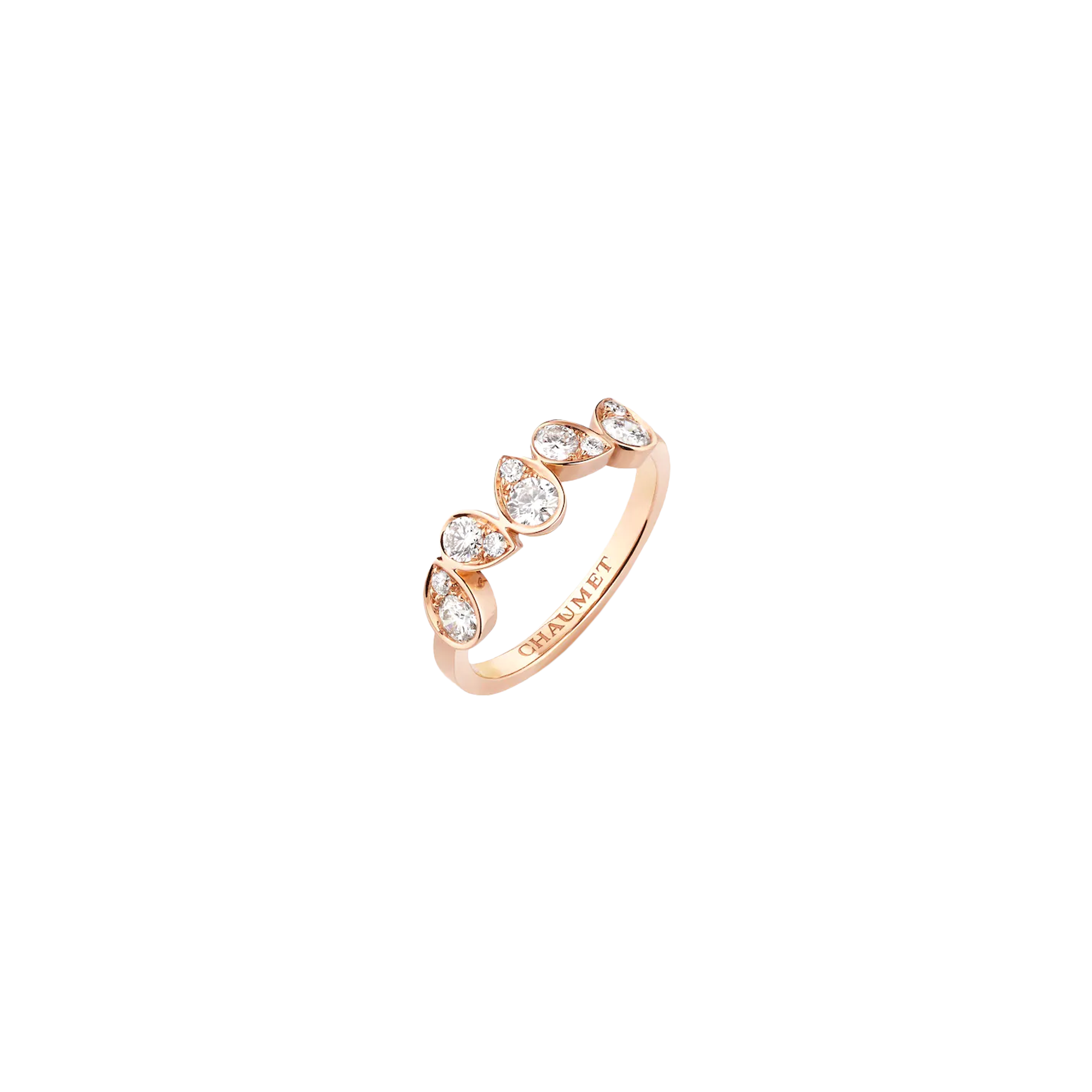 CHAUMET - ANELLO JOSÉPHINE RONDE D'AIGRETTES IN ORO ROSA E DIAMANTI - 083843 - 083843