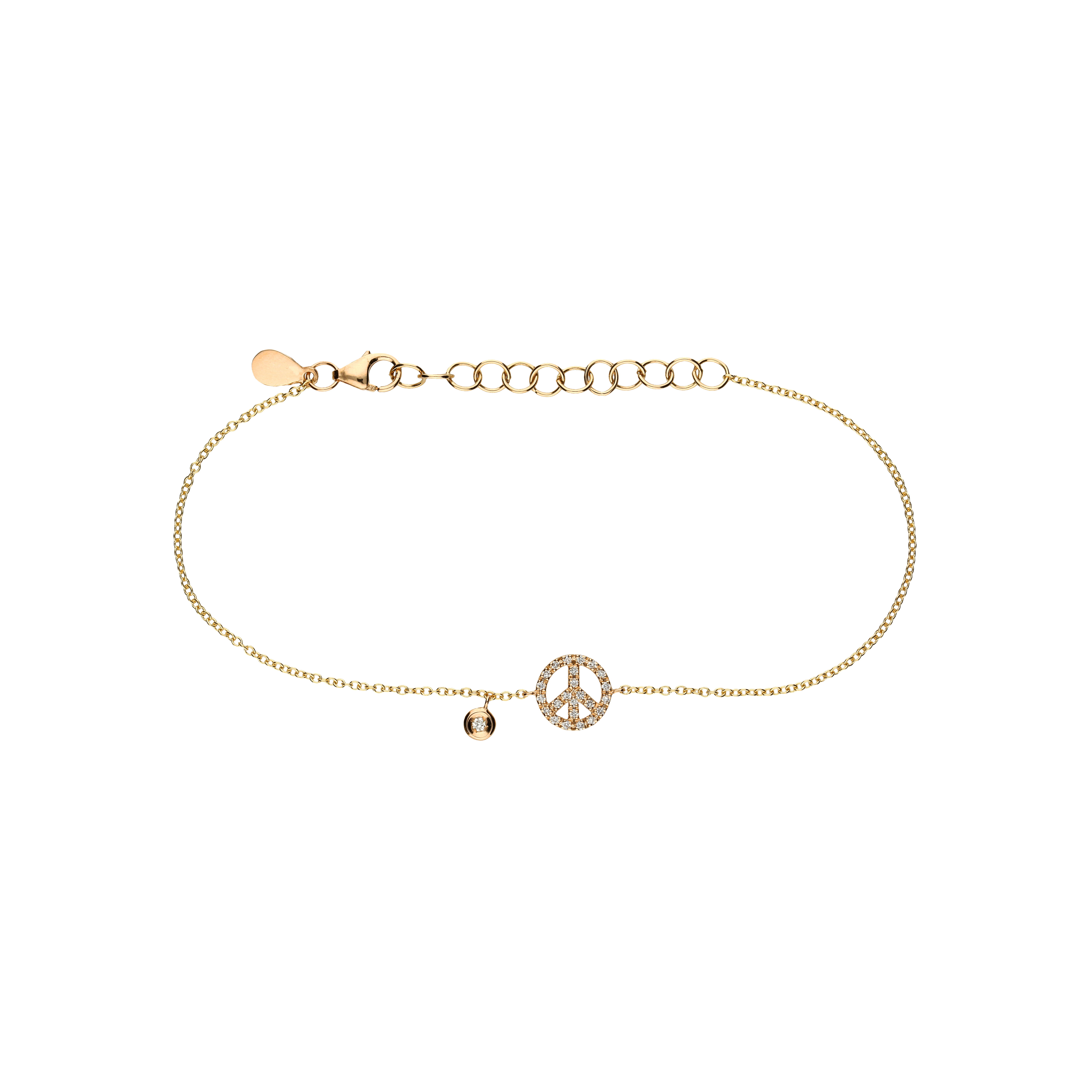 Bracciale Pace in oro rosa e diamanti bianchi