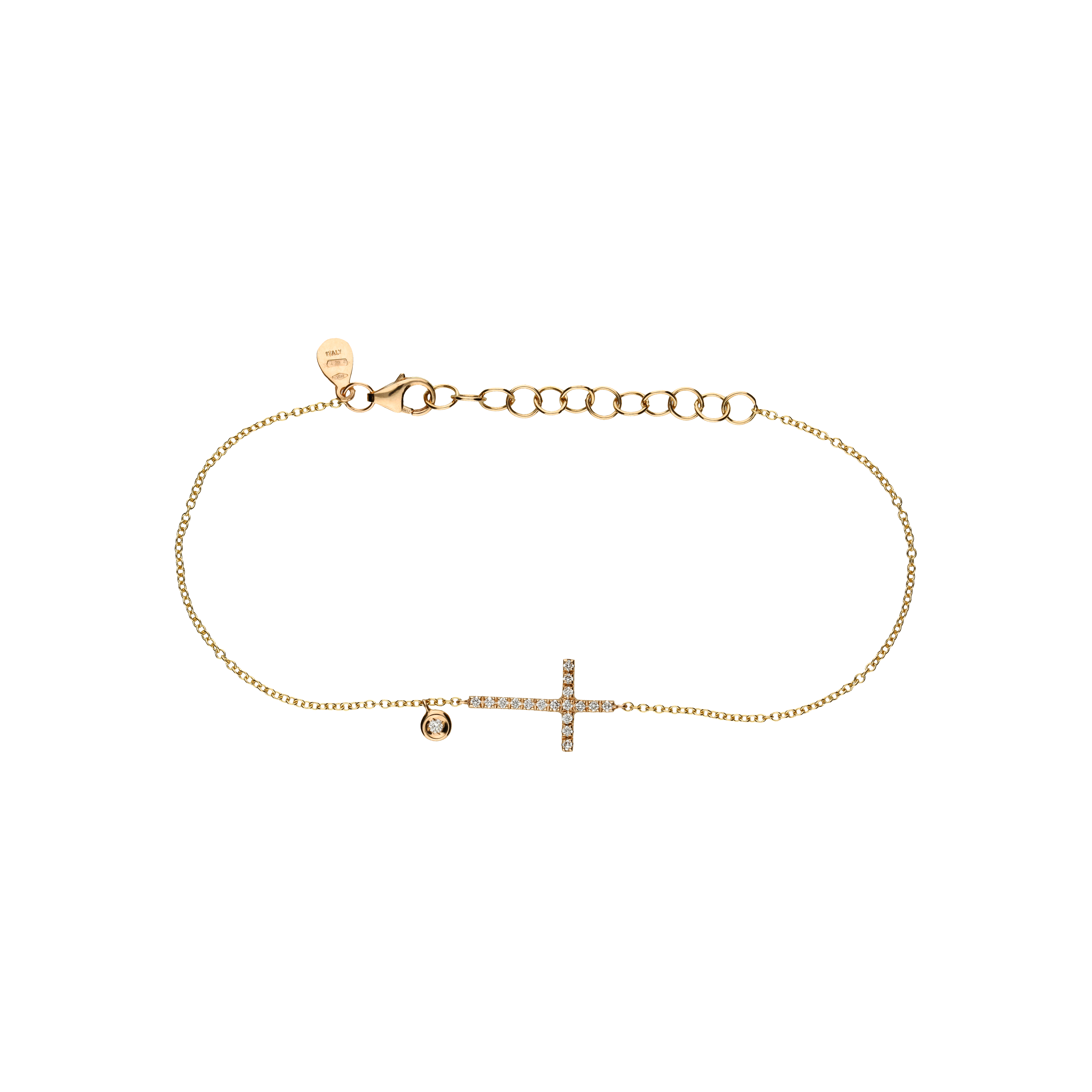 Bracciale Croce in oro rosa e diamanti bianchi - BRL6034RB