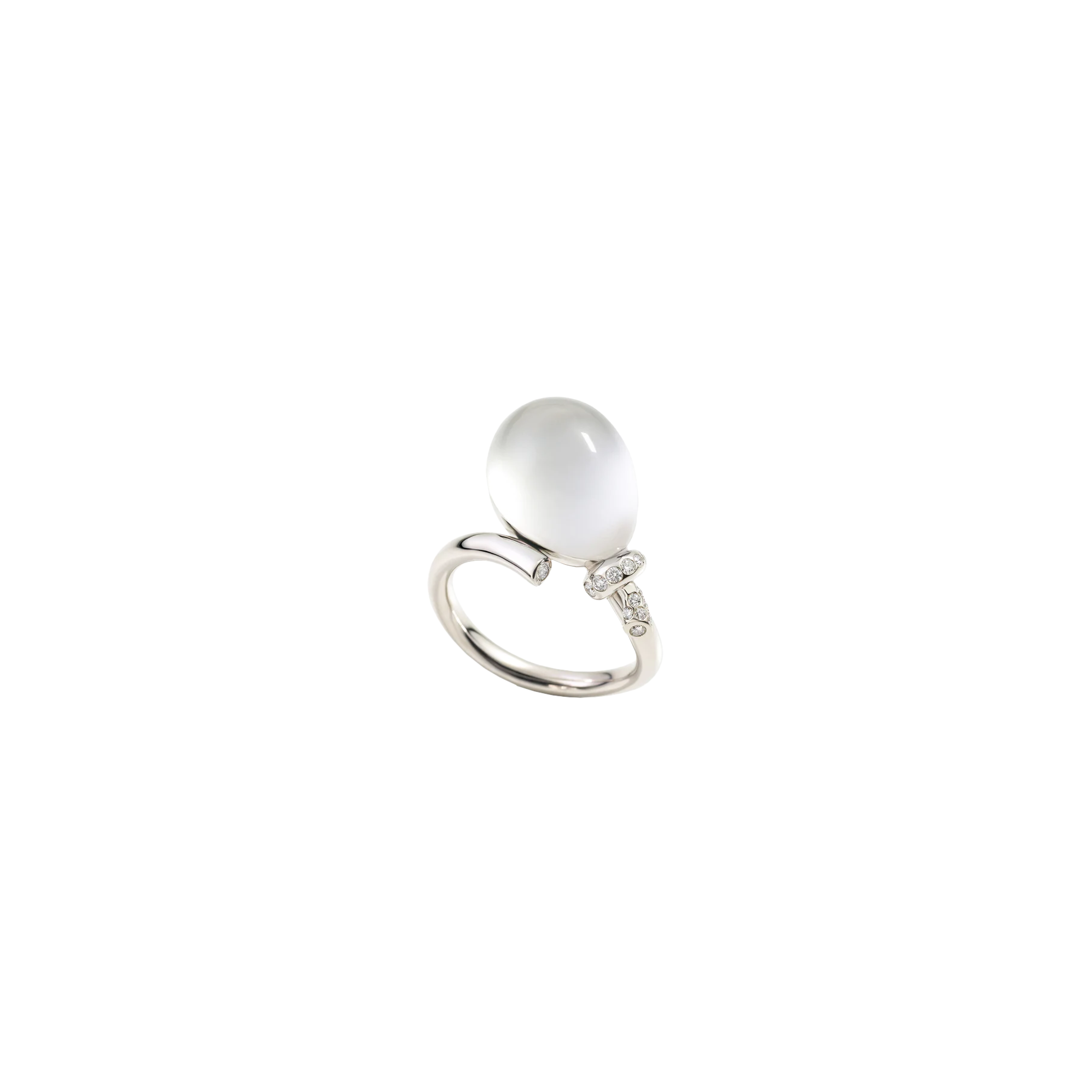 ANELLO IN ORO BIANCO CON DIAMANTI E CRISTALLO MADREPERLA - P00786A403 - P00786A403