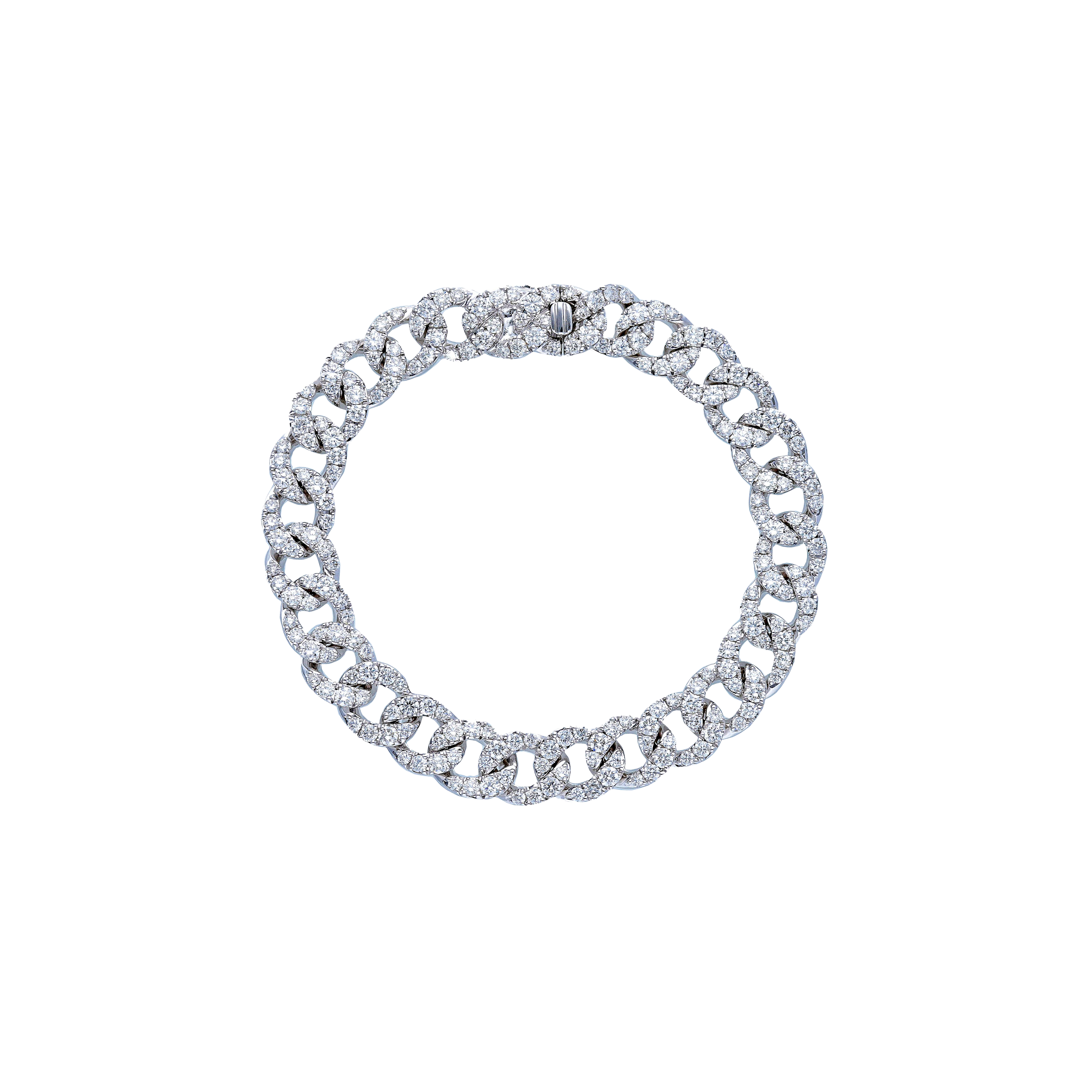 BRACCIALE GROUMETTE IN ORO BIANCO FULL PAVÉ DI DIAMANTI - VB08897DWS