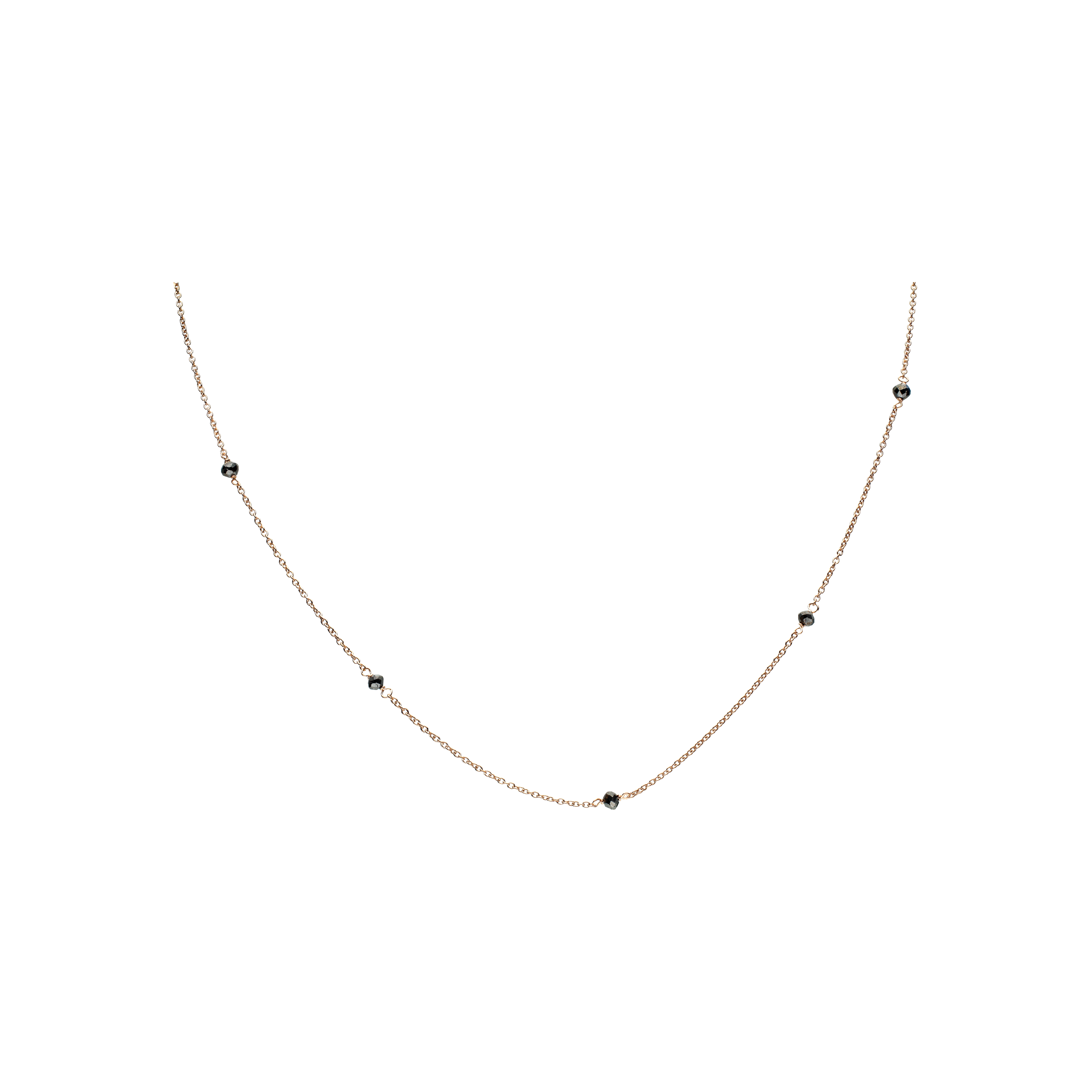 COLLANA GIROCOLLO IN ORO ROSA CON DIAMANTI NERI - 0002099000R