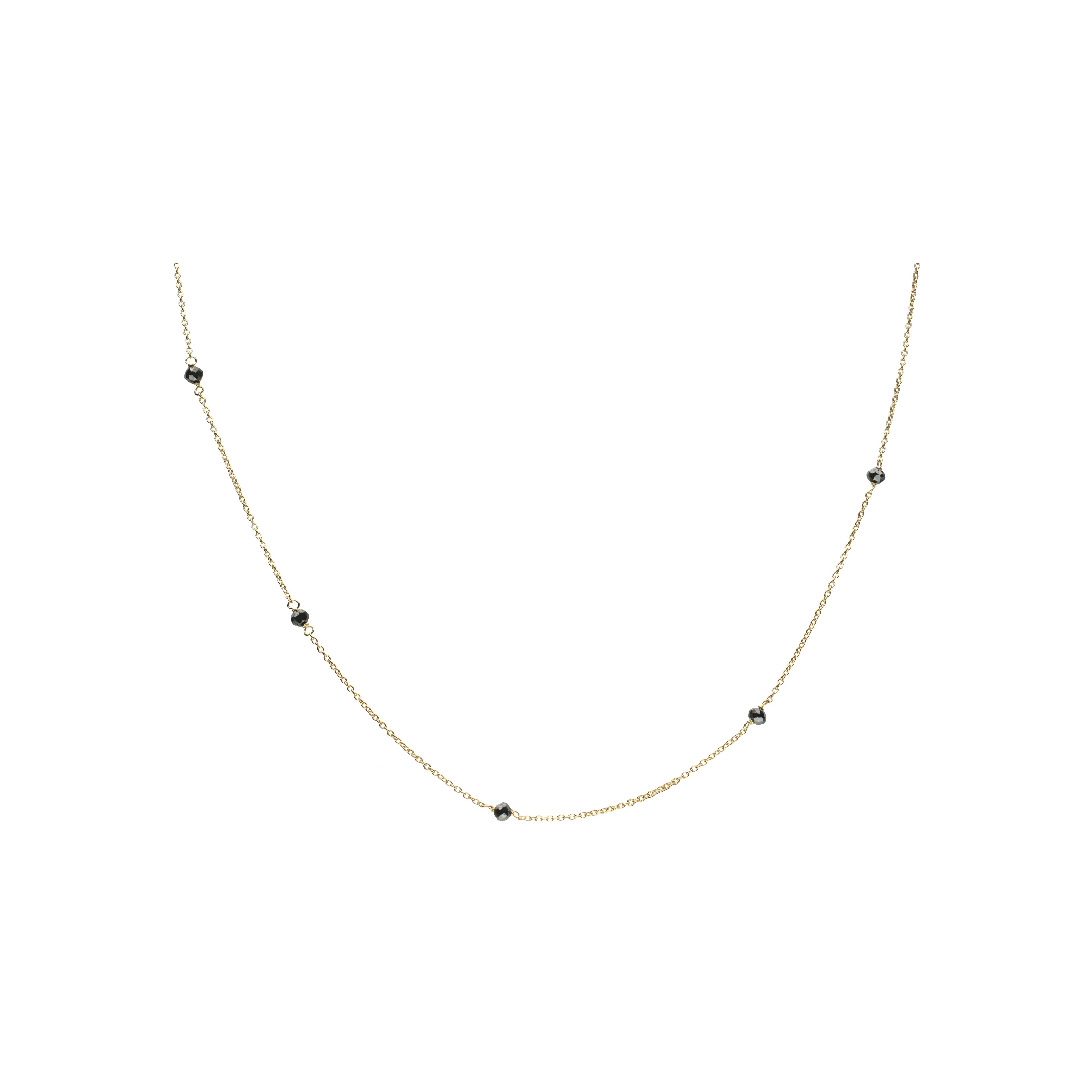 COLLANA IN ORO GIALLO CON DIAMANTI NERI - 0002099000G