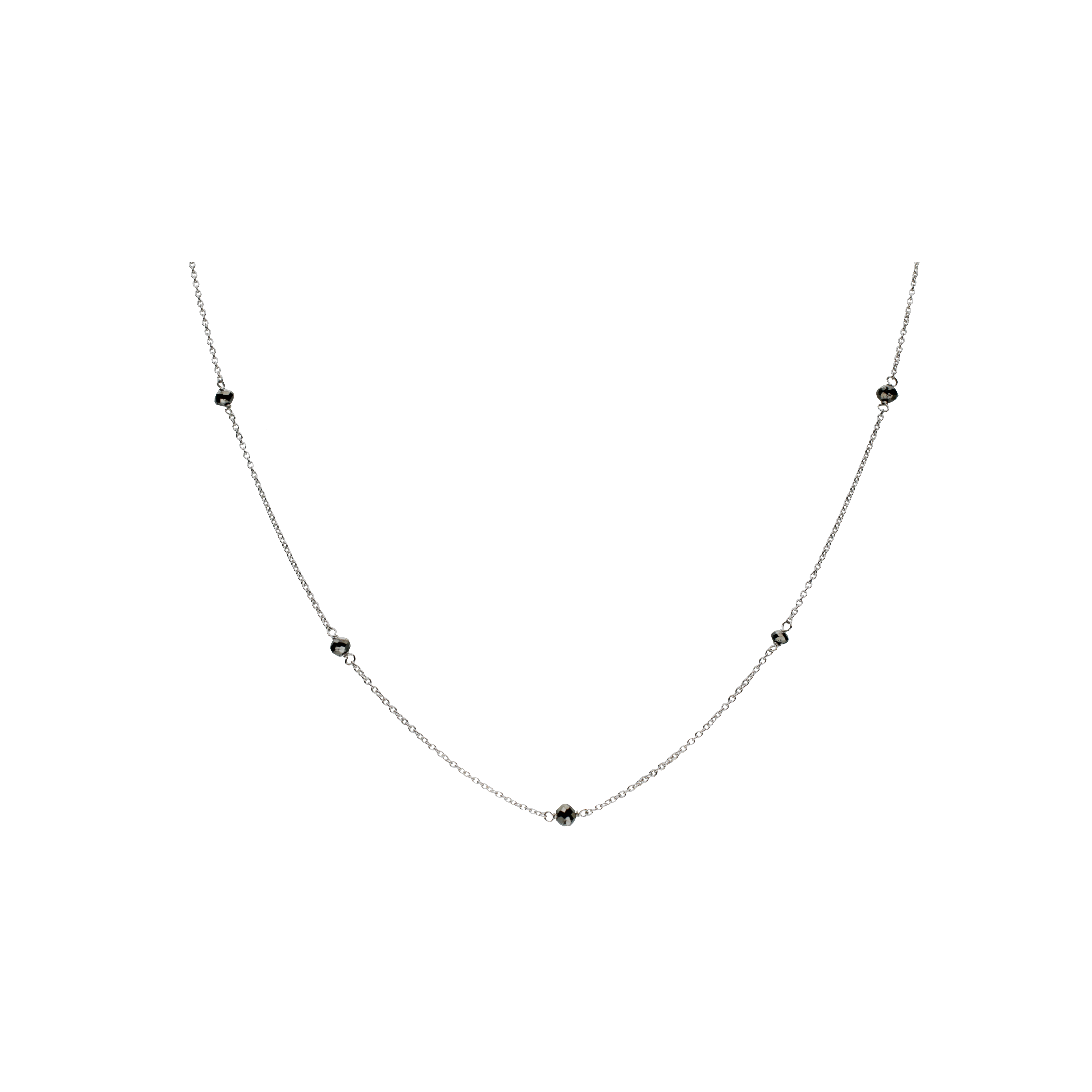 COLLANA IN ORO BIANCO CON DIAMANTI NERI - 0002099000B