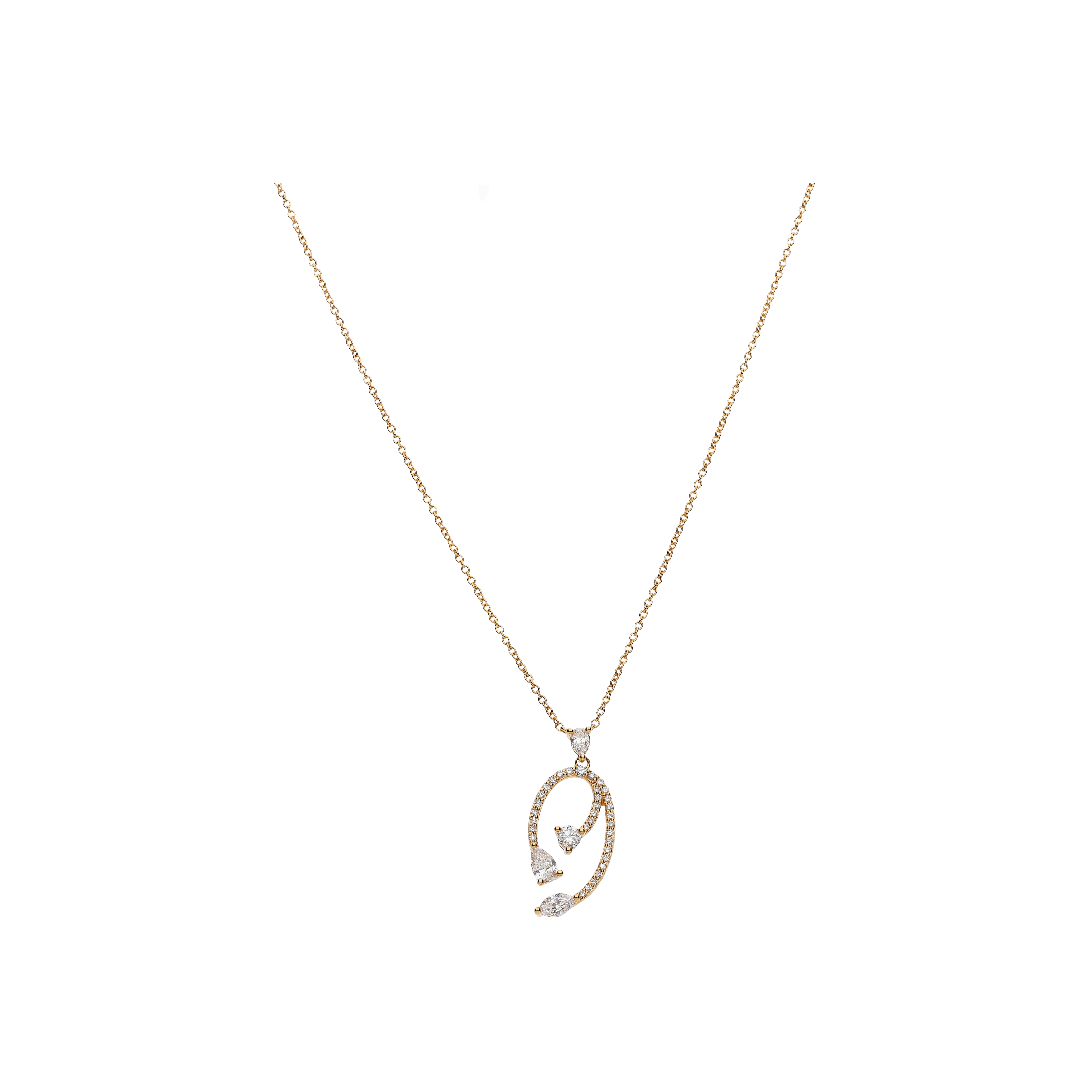 COLLANA RAMI IN ORO ROSA CON DIAMANTI - VN28561DP