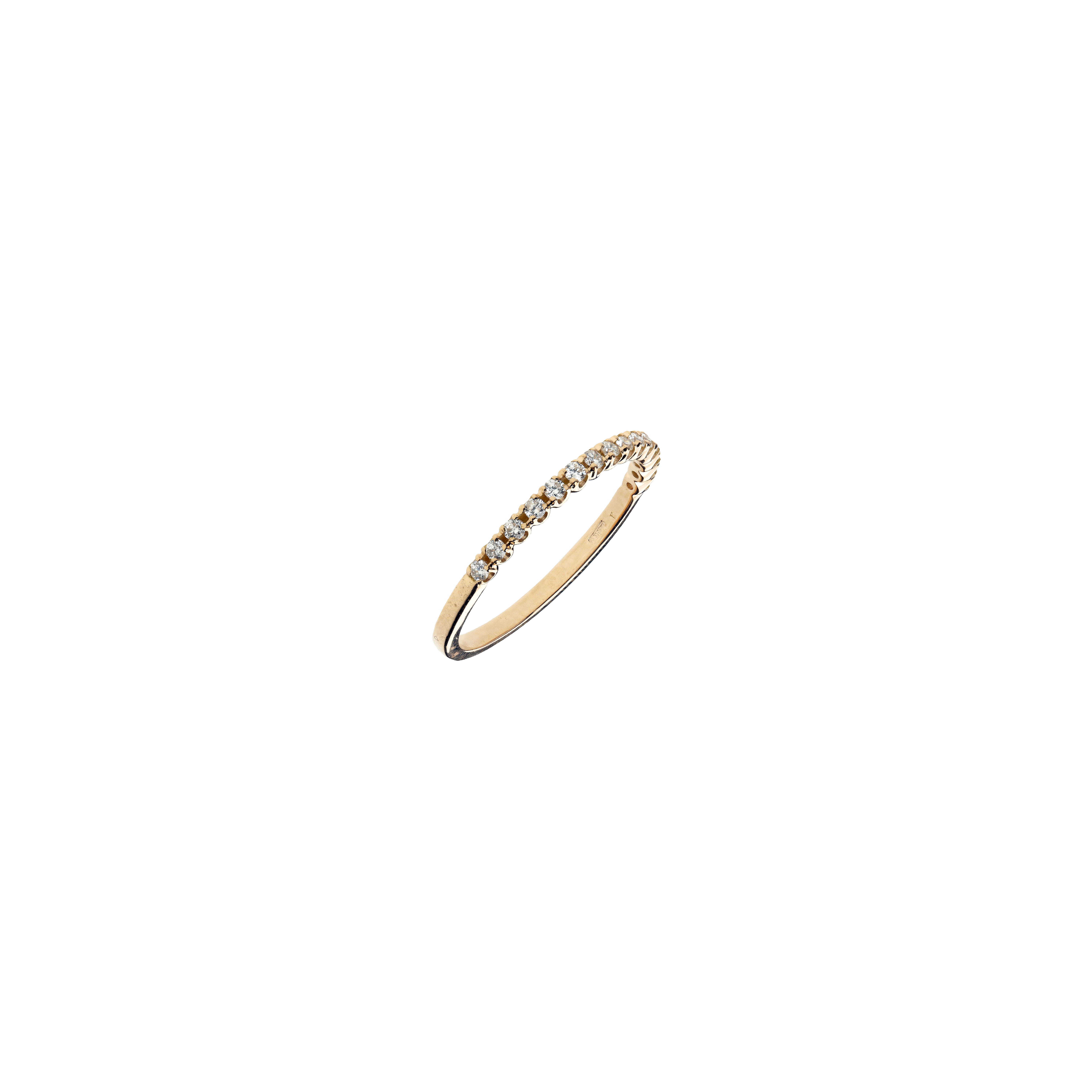 ANELLO VERETTA MEZZO GIRO IN ORO ROSA E DIAMANTI - A12223R