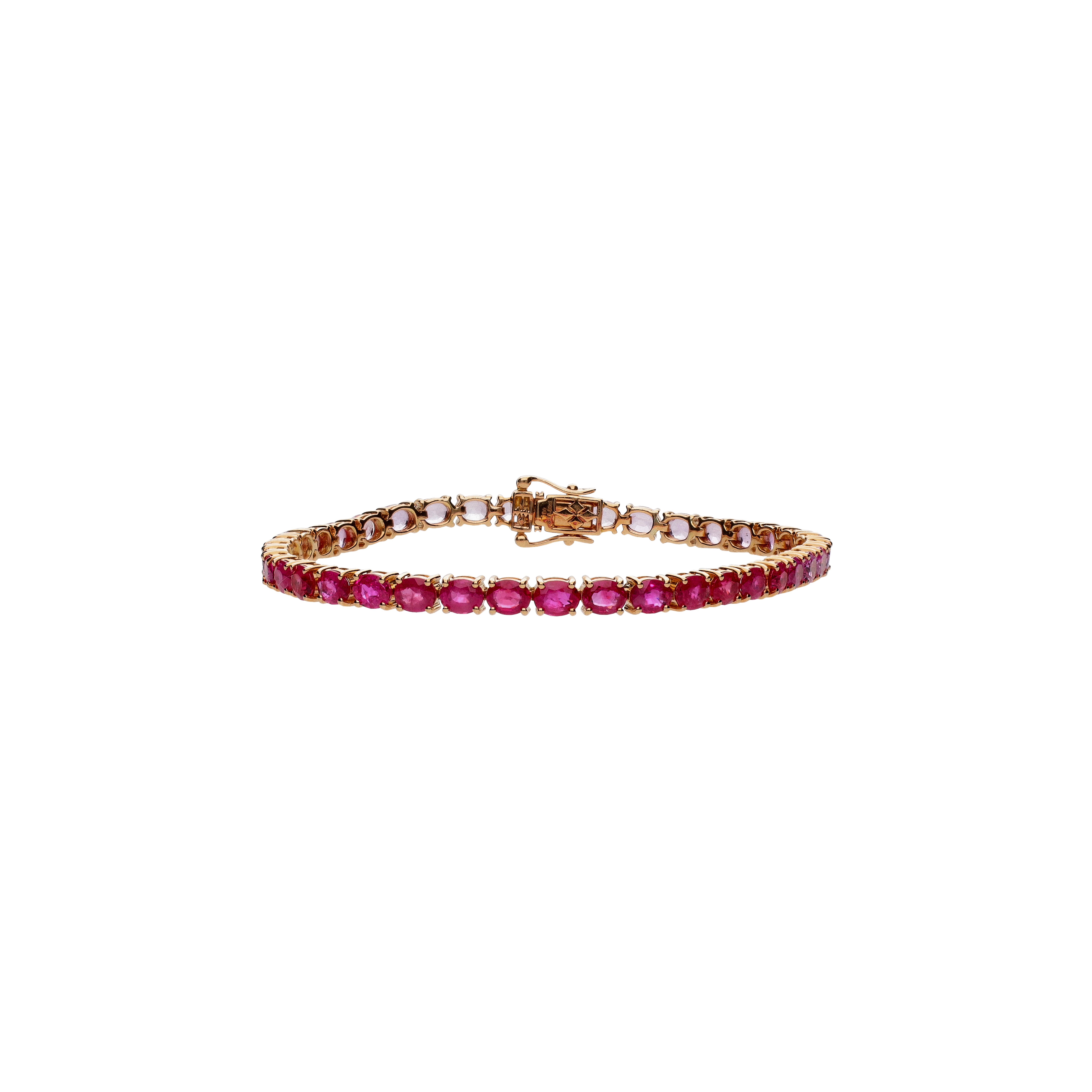 BRACCIALE TENNIS IN ORO ROSA CON RUBINI E ZAFFIRI ROSA - KB1073/RU/P