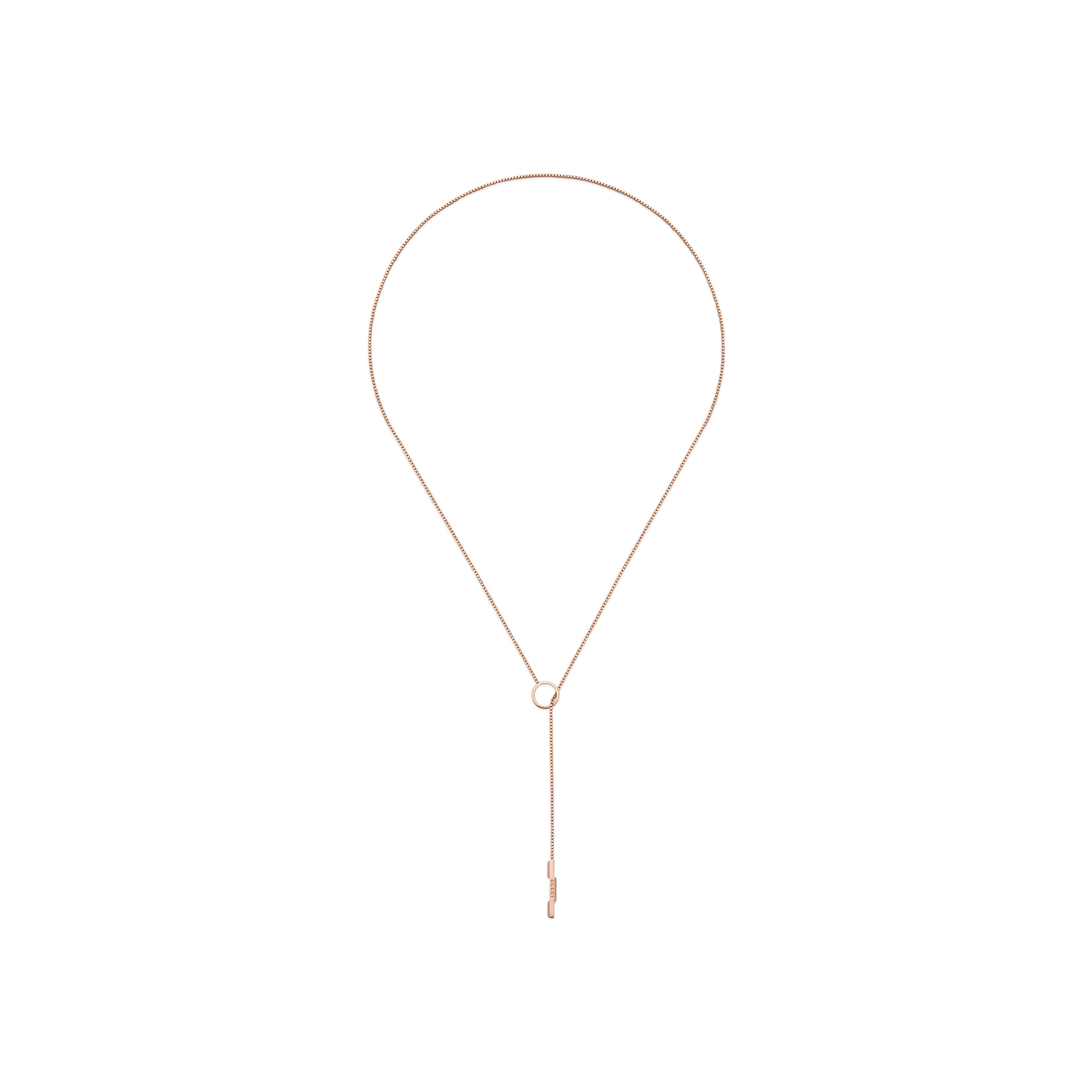 COLLANA LARIAT GUCCI LINK TO LOVE IN ORO ROSA - YBB662110002 - YBB662110002