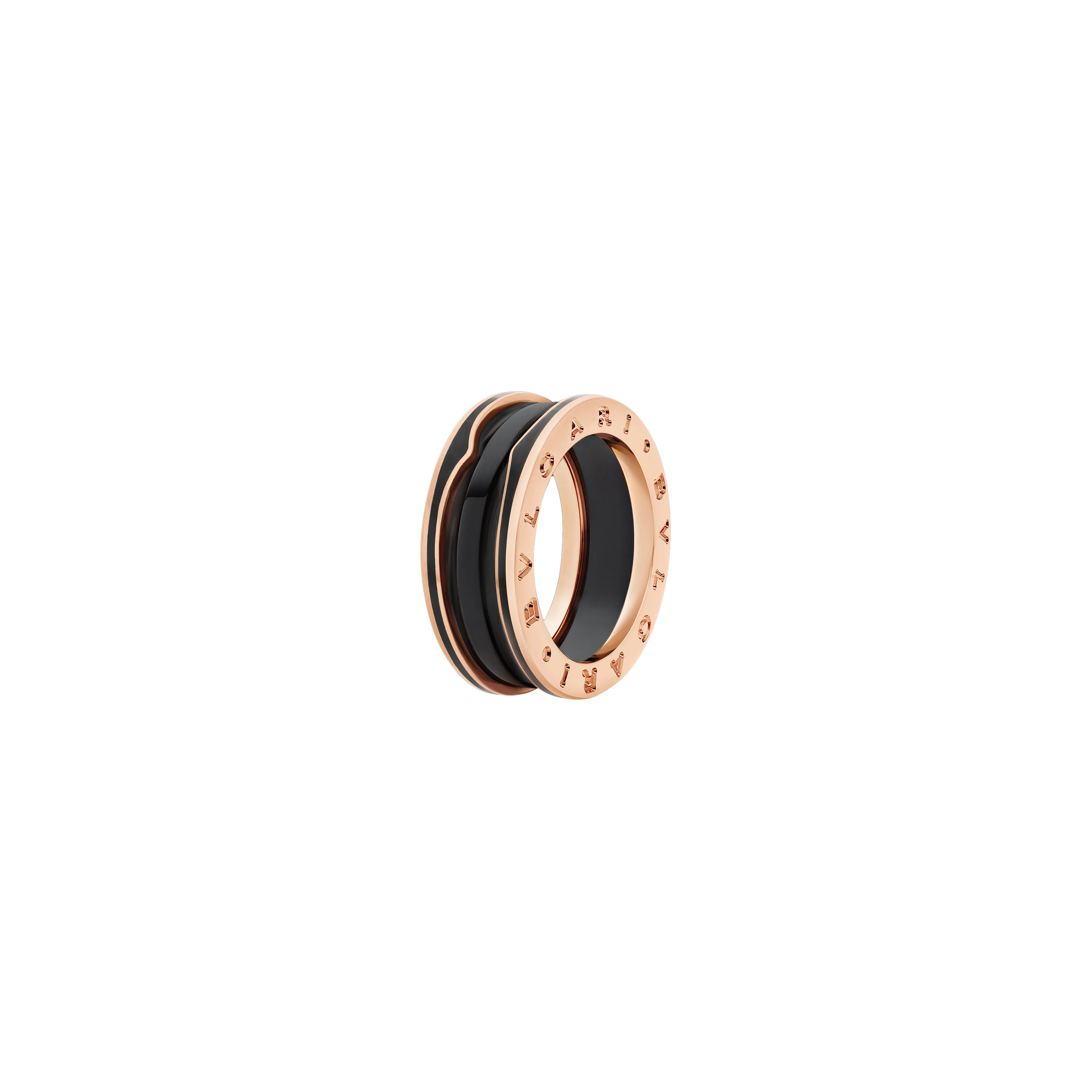 ANELLO B.ZERO1 IN ORO ROSA E CERAMICA NERA - AN858853 - AN858853