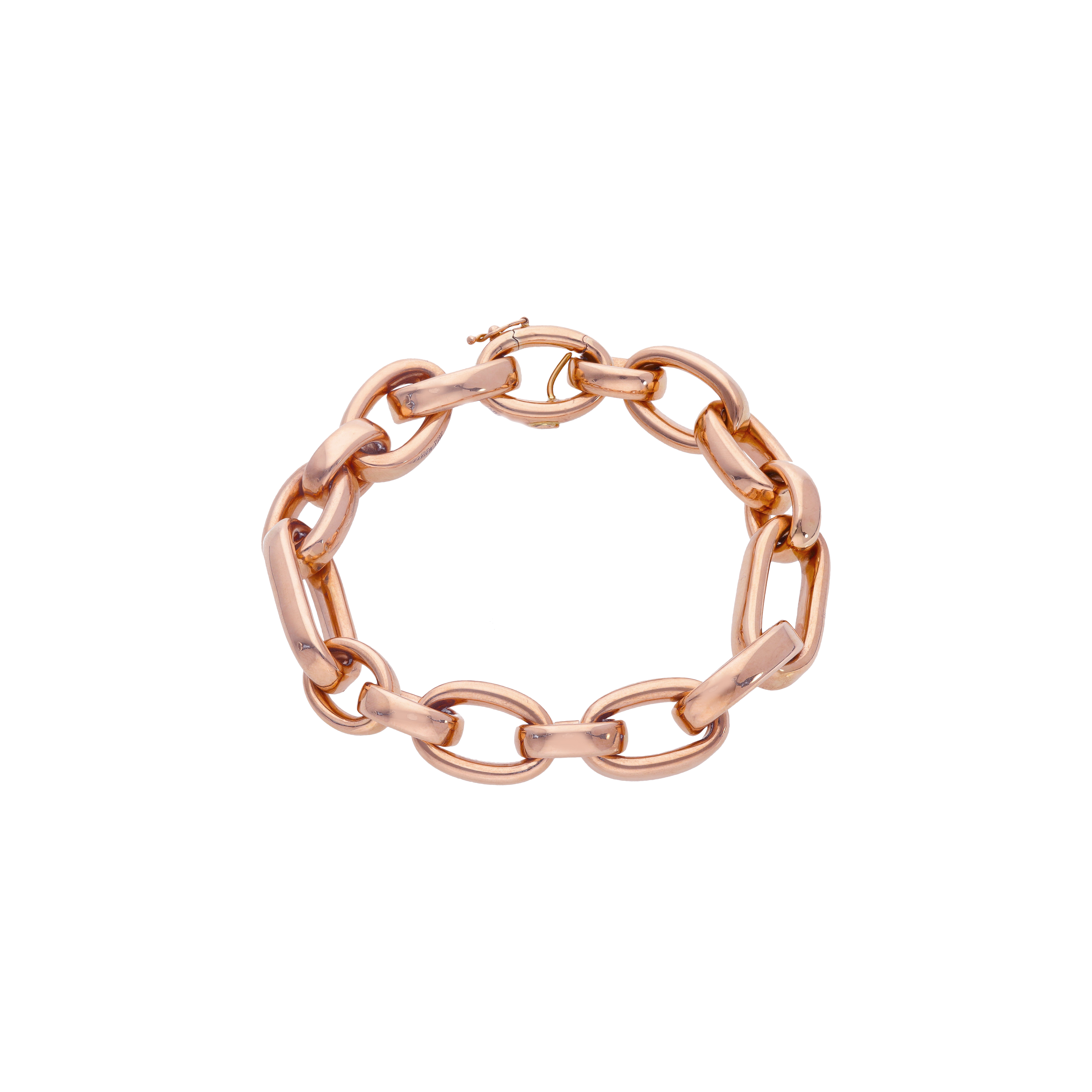 BRACCIALE A MAGLIE OVALI IN ORO ROSA - M01