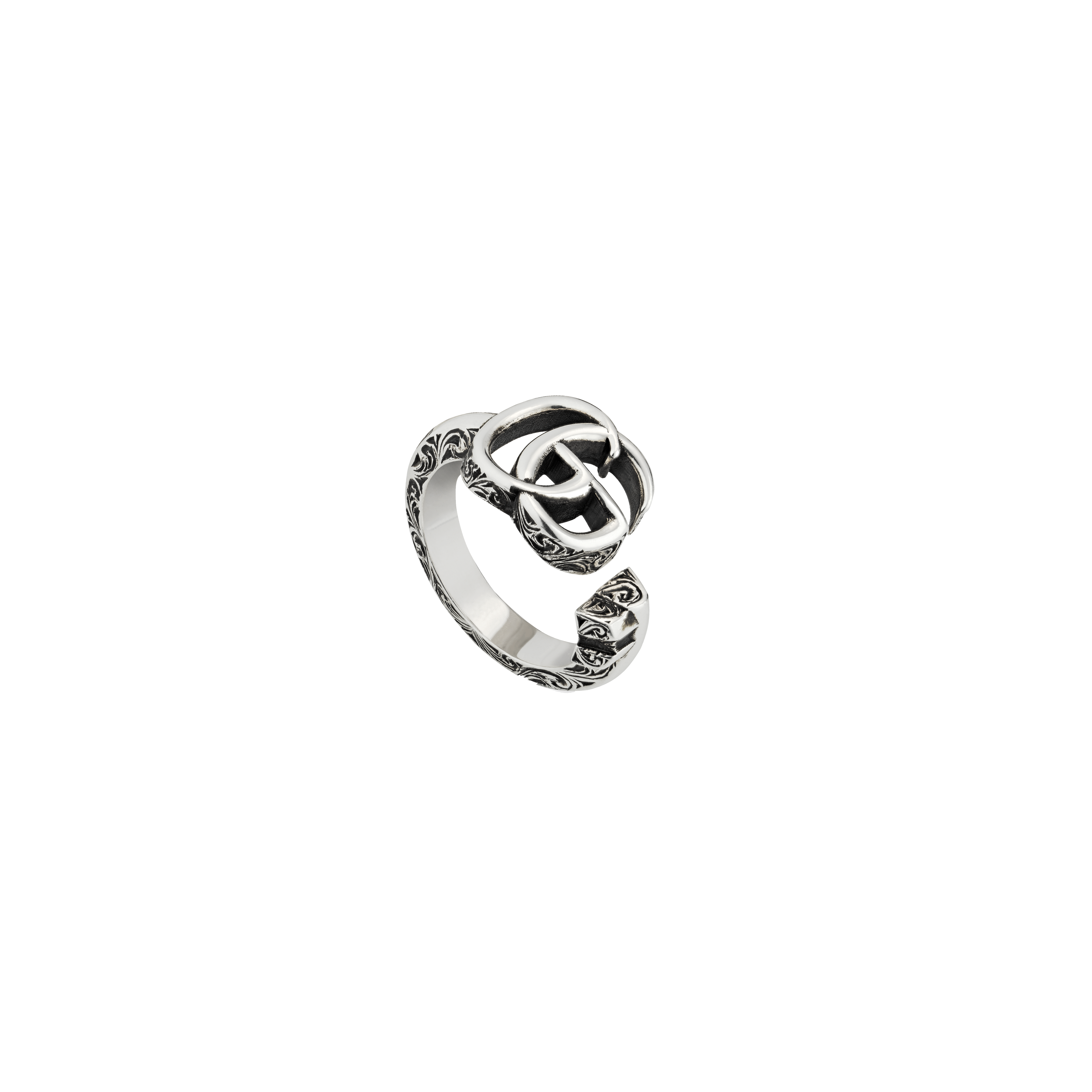 ANELLO GUCCI GG MARMONT DOPPIA GG IN ARGENTO - YBC627760001 - YBC627760001