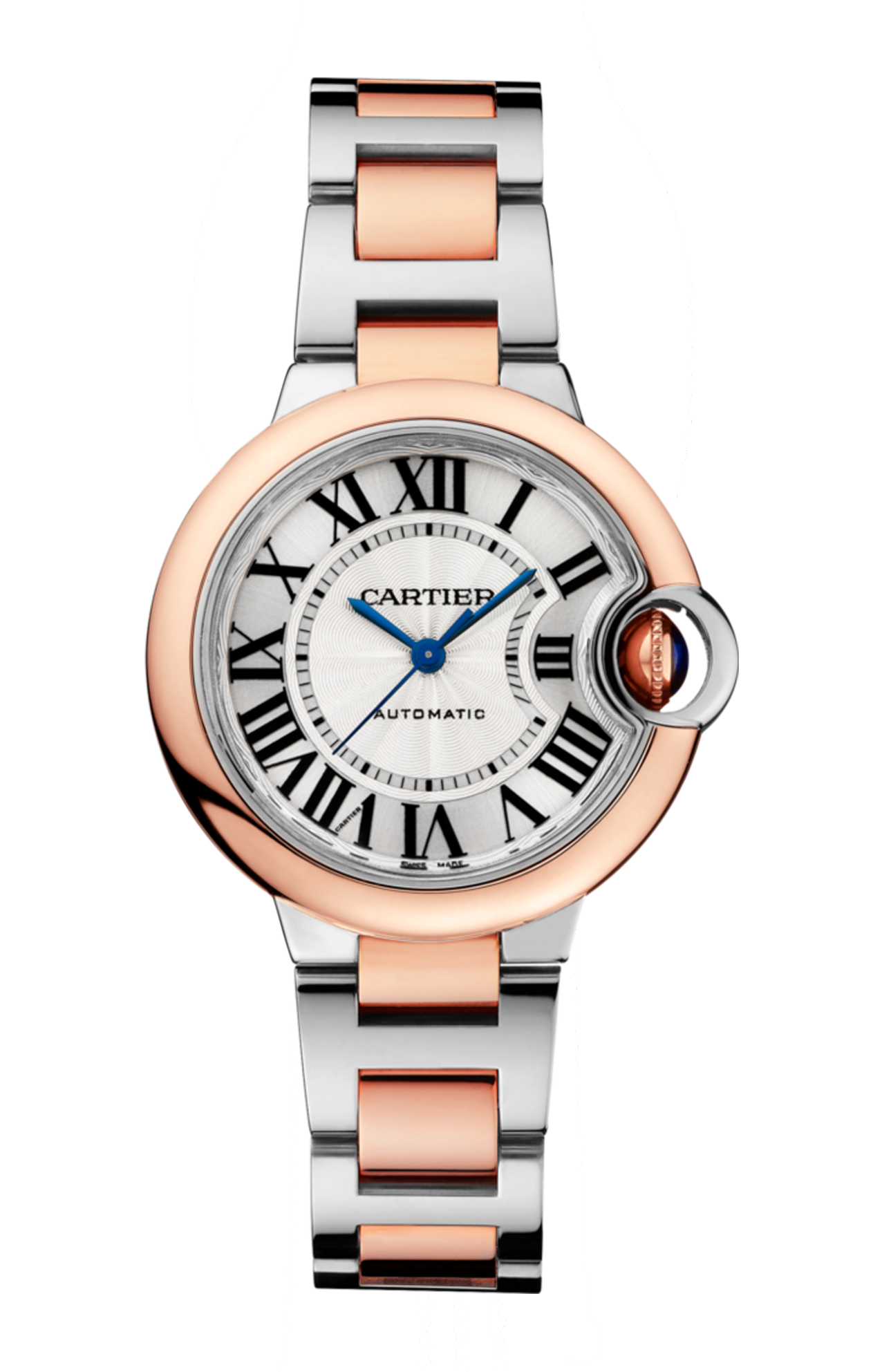 BALLON BLEU DE CARTIER 33 MM, MOVIMENTO MECCANICO A CARICA AUTOMATICA, ORO ROSA, ACCIAIO - W2BB0032