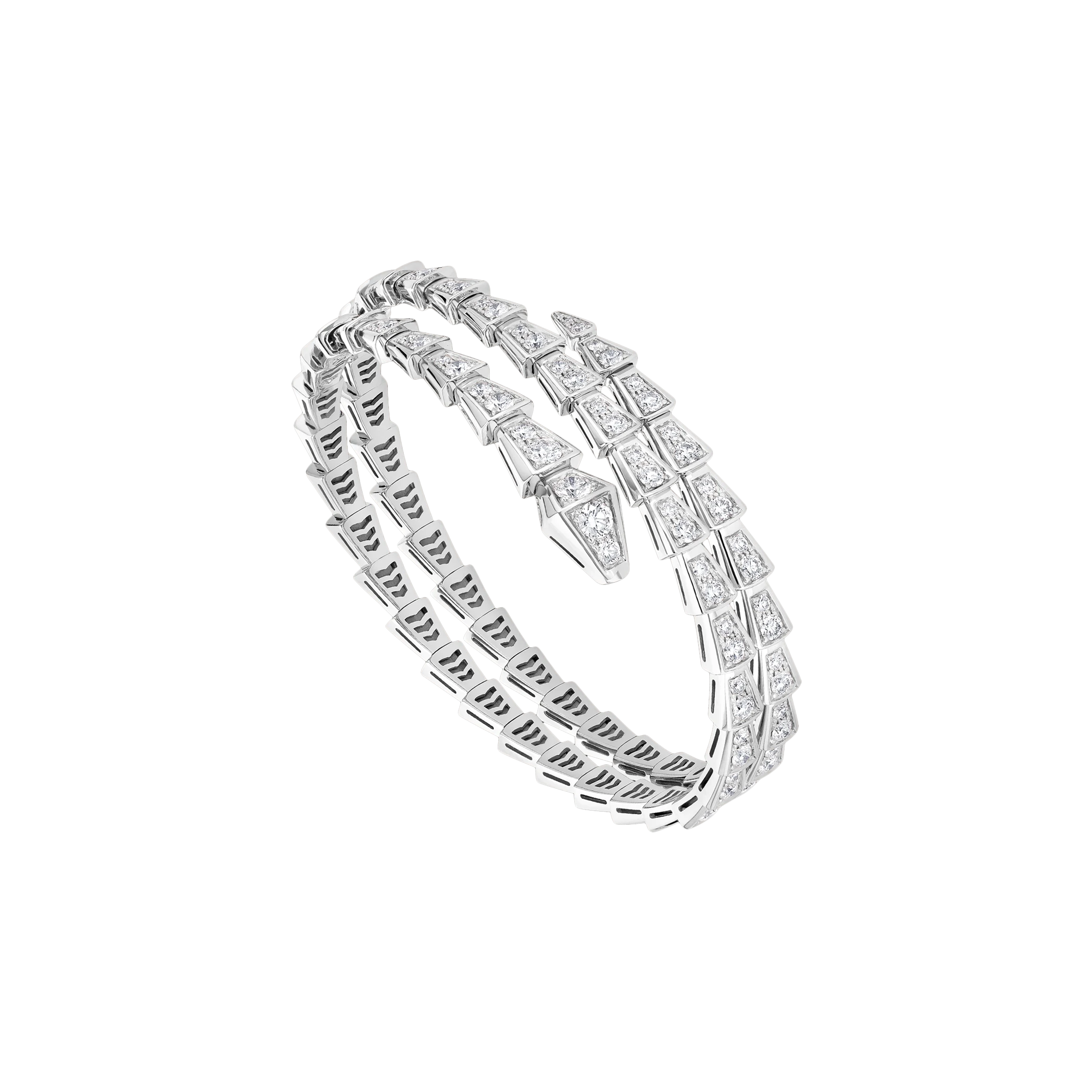 BRACCIALE SERPENTI VIPER A DOPPIA SPIRALE IN ORO BIANCO FULL PAVÈ DI DIAMANTI - BR858795 - BR860199