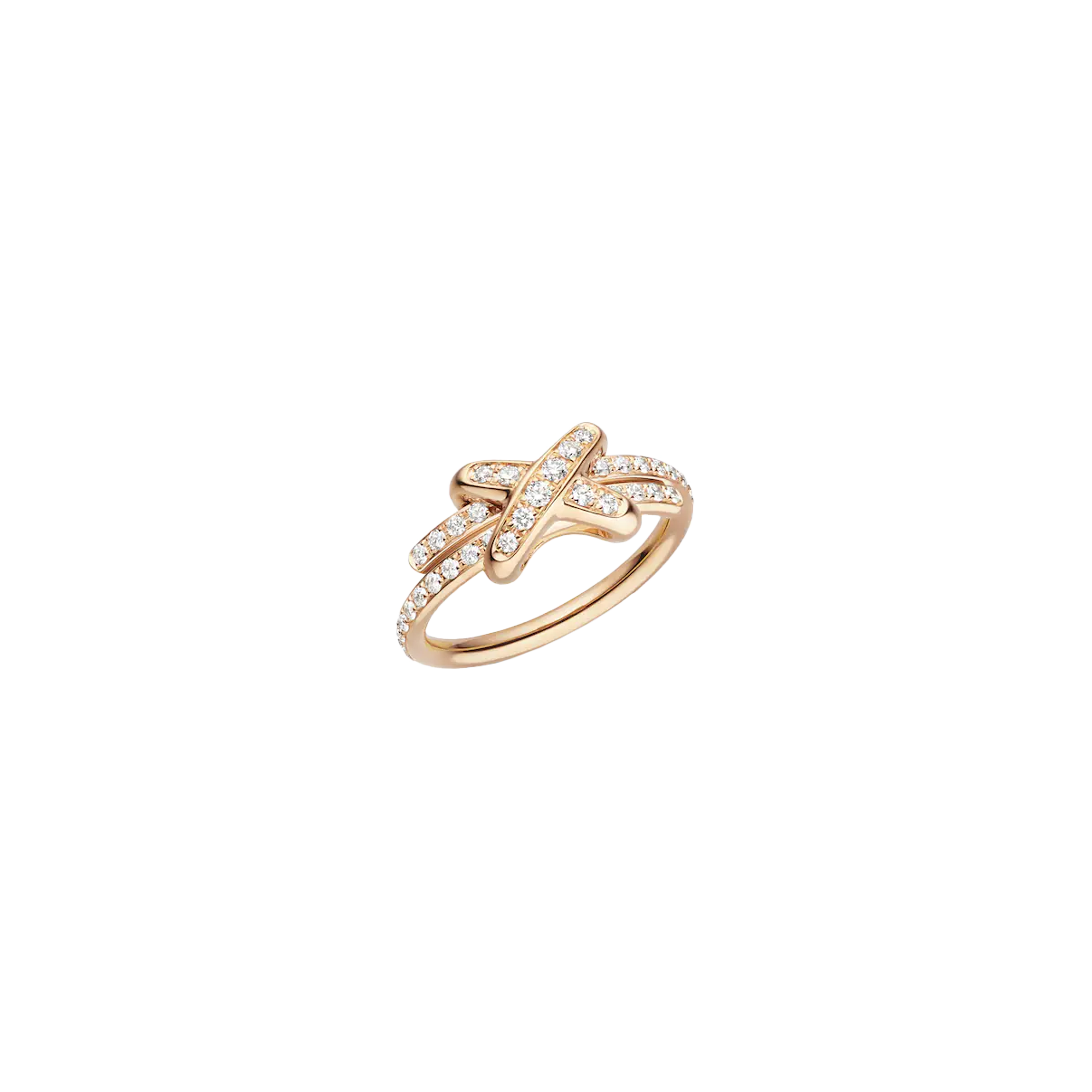 CHAUMET - ANELLO JEUX DE LIENS IN ORO ROSA E DIAMANTI - 082179 - 082179