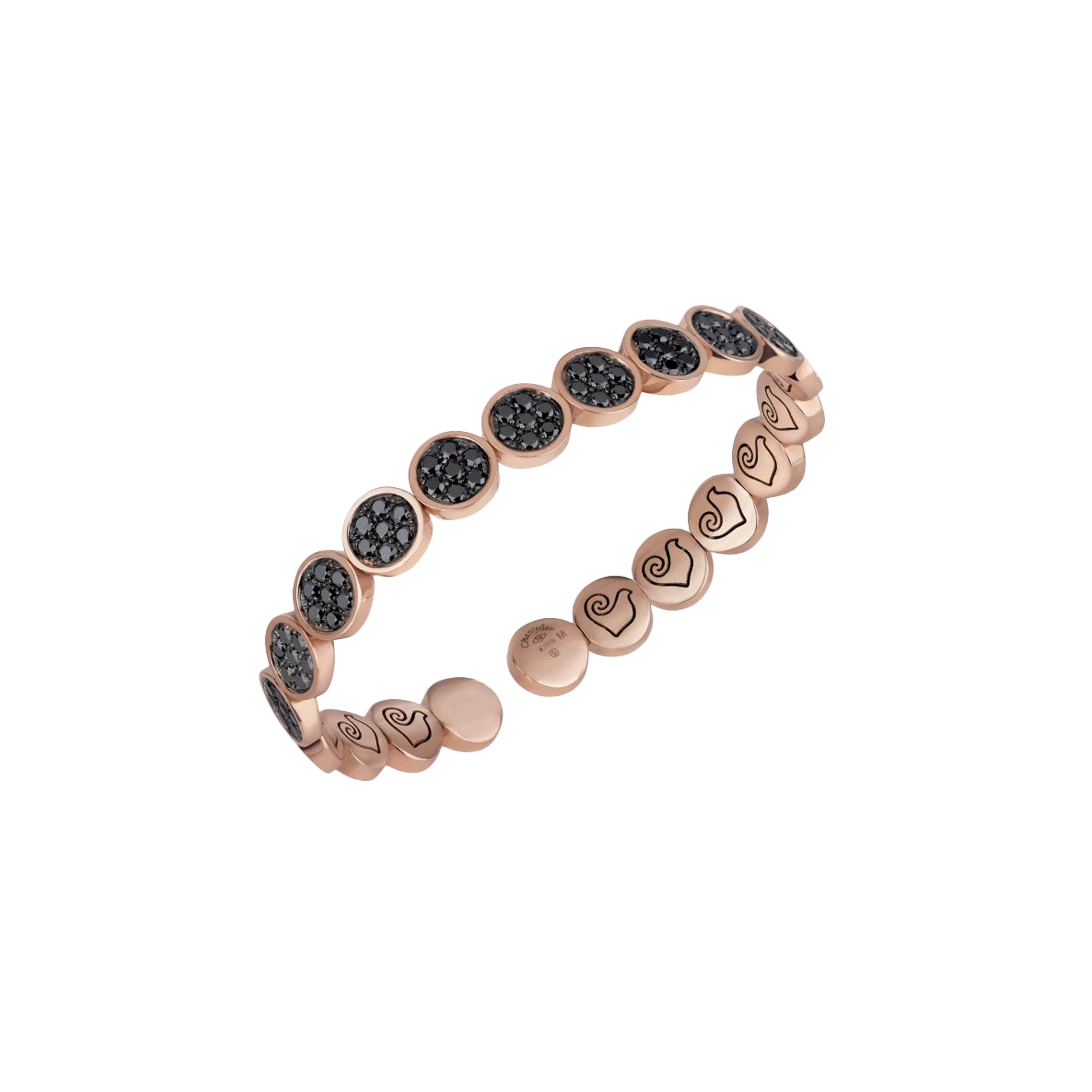 BRACCIALE PAILLETTES IN ORO ROSA E DIAMANTI NERI - 41276 - 41276