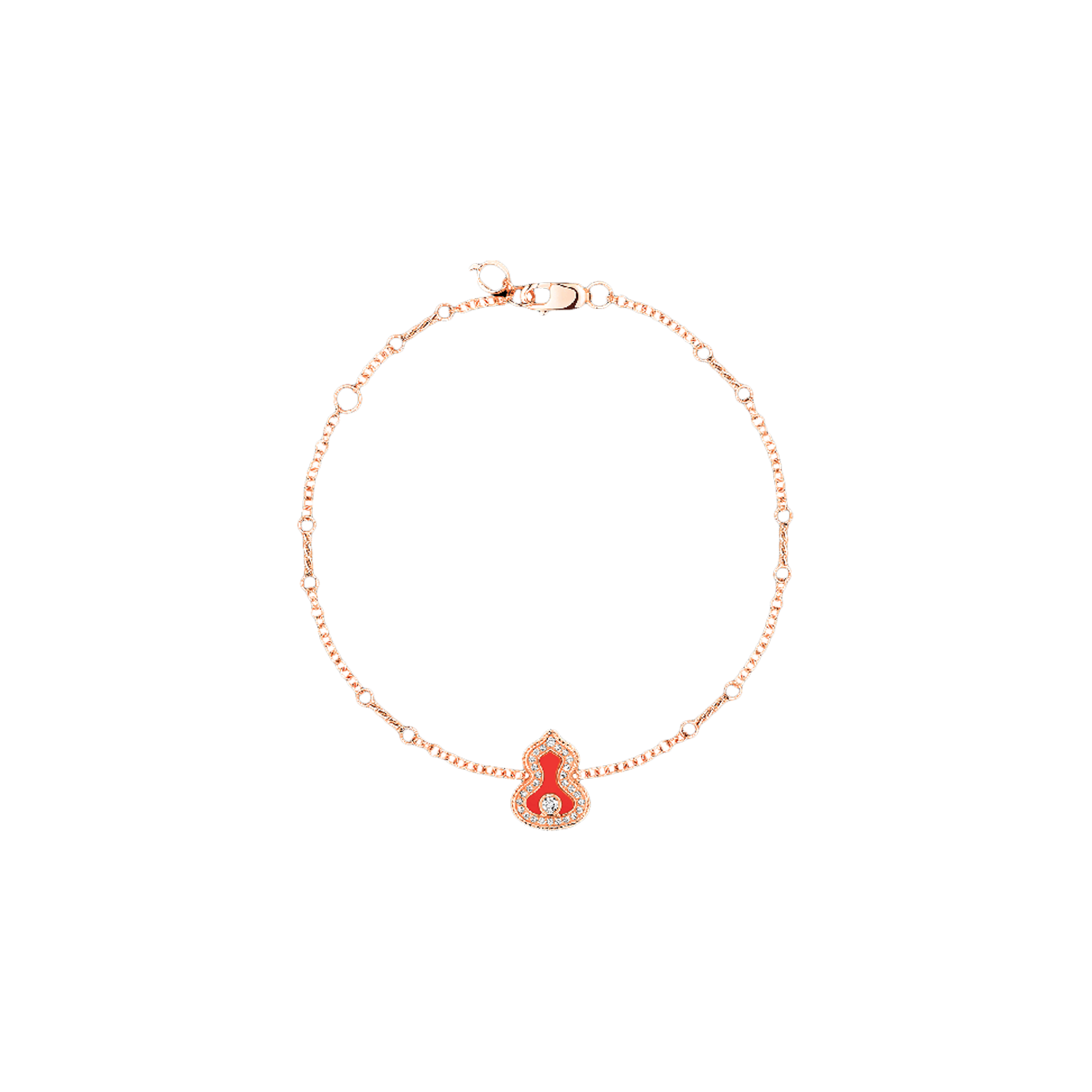 BRACCIALE WULU IN ORO ROSA CON DIAMANTI EAGATA ROSSA - WU-040-LGBL-RGDRA - WLB40AKRGRA