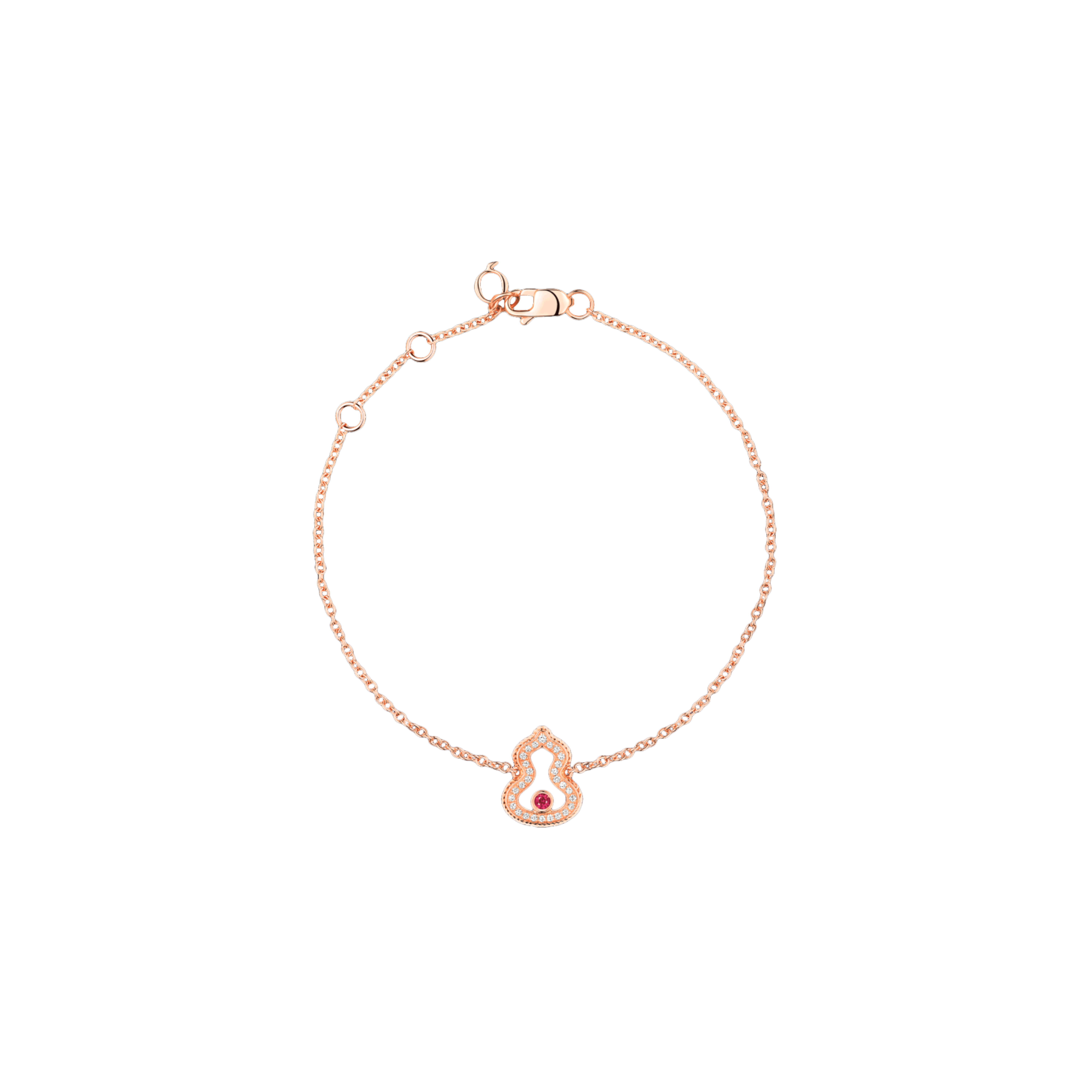 BRACCIALE WULU IN ORO ROSA CON DIAMANTI E RUBINO - WU-040-LGBL-RGDRU2 - WLB40AKRGRU