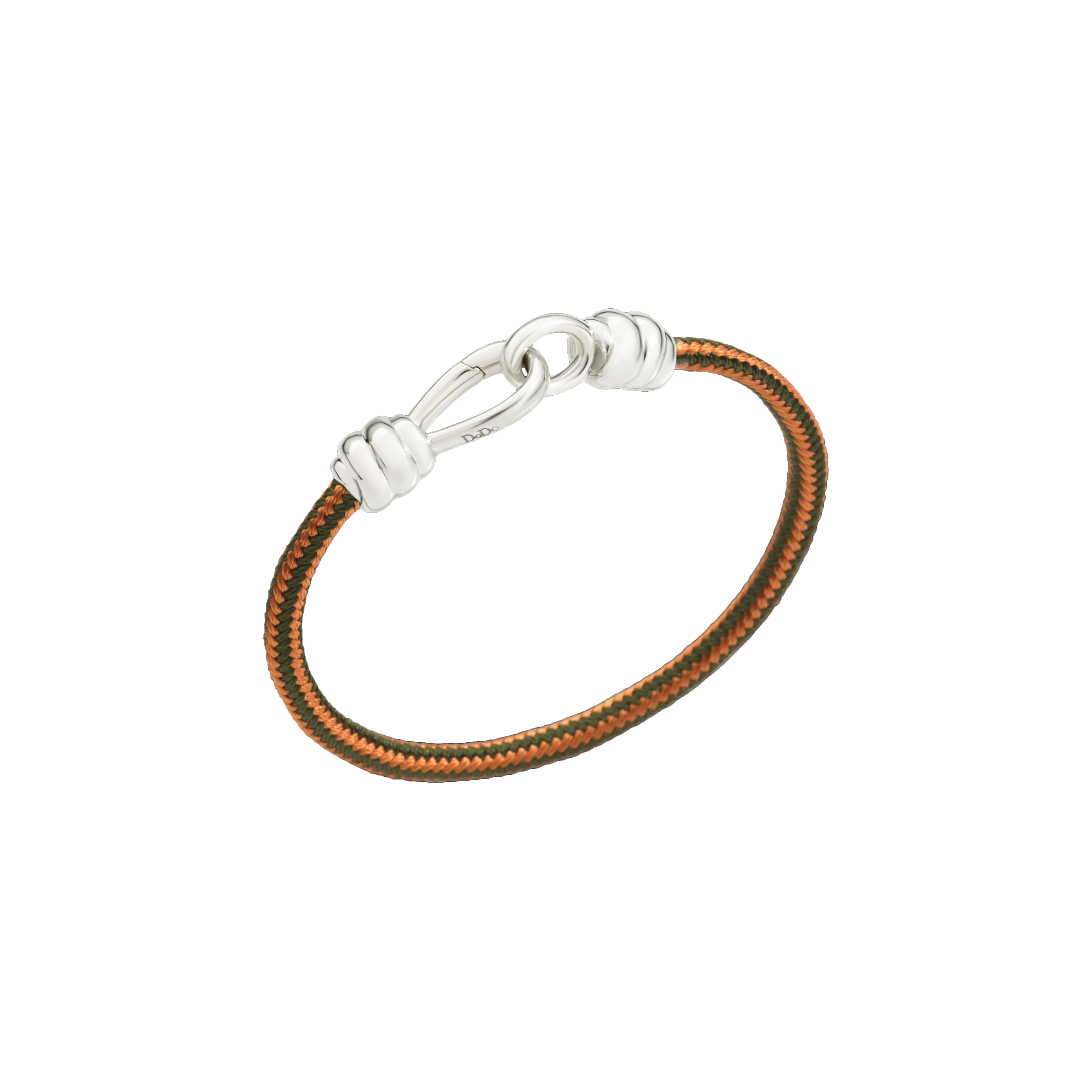 DODO NODO - BRACCIALE NODO CON CHIUSURA IN ARGENTO 925 E CORDONE ARANCIO E VERDE - DBC2001KNOT0CVOAG - DBC2001KNOT0CVOAG