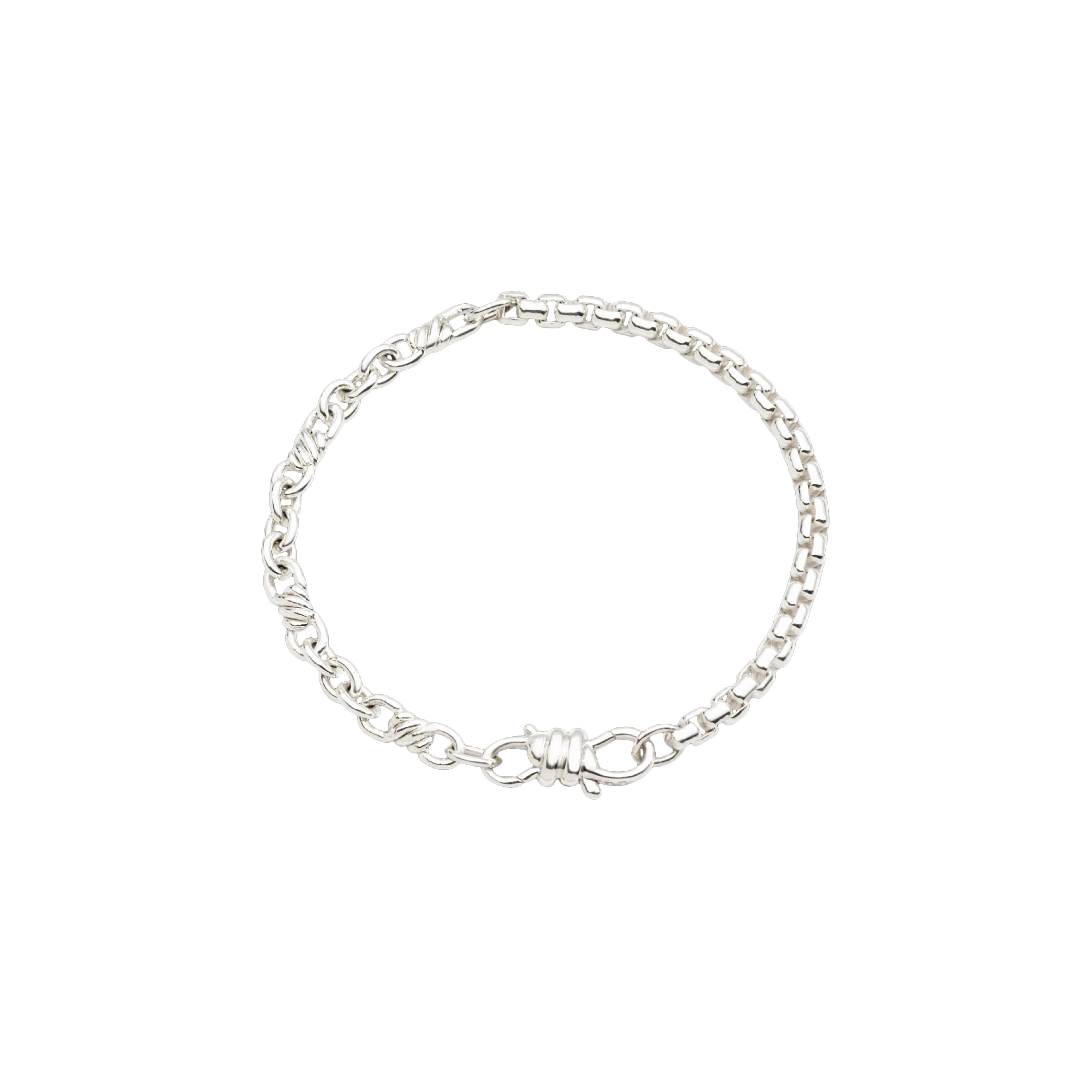 DODO NODO - BRACCIALE NODO CON CATENA COMBINATA E CHIUSURA CON MOSCHETTONE NODO IN ARGENTO - DBC2000KNOT0000AG - DBC2000KNOT0000AG