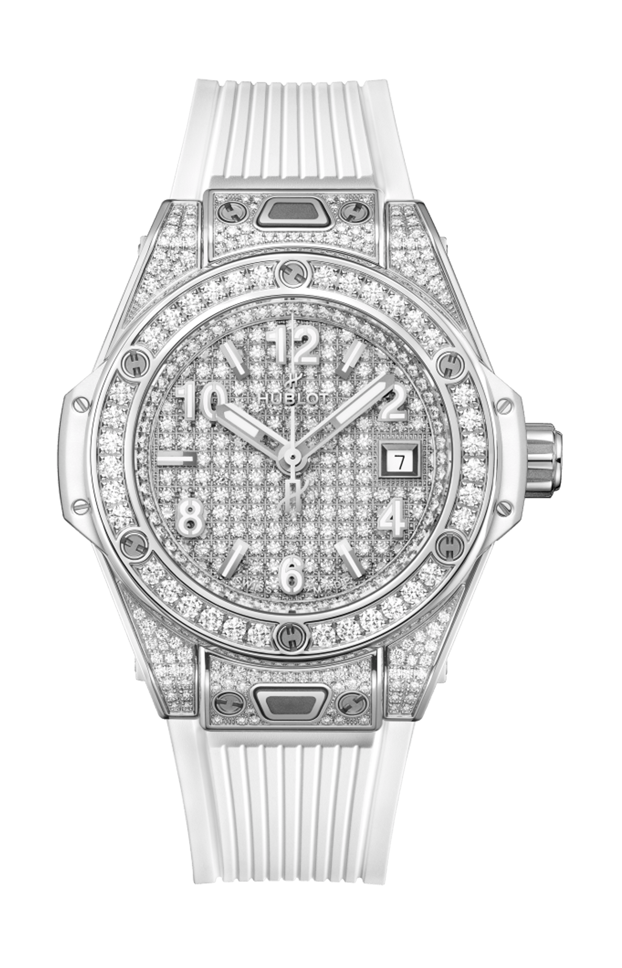 BIG BANG ONE CLICK STEEL WHITE FULL PAVÈ - 485.SE.9000.RW.1604