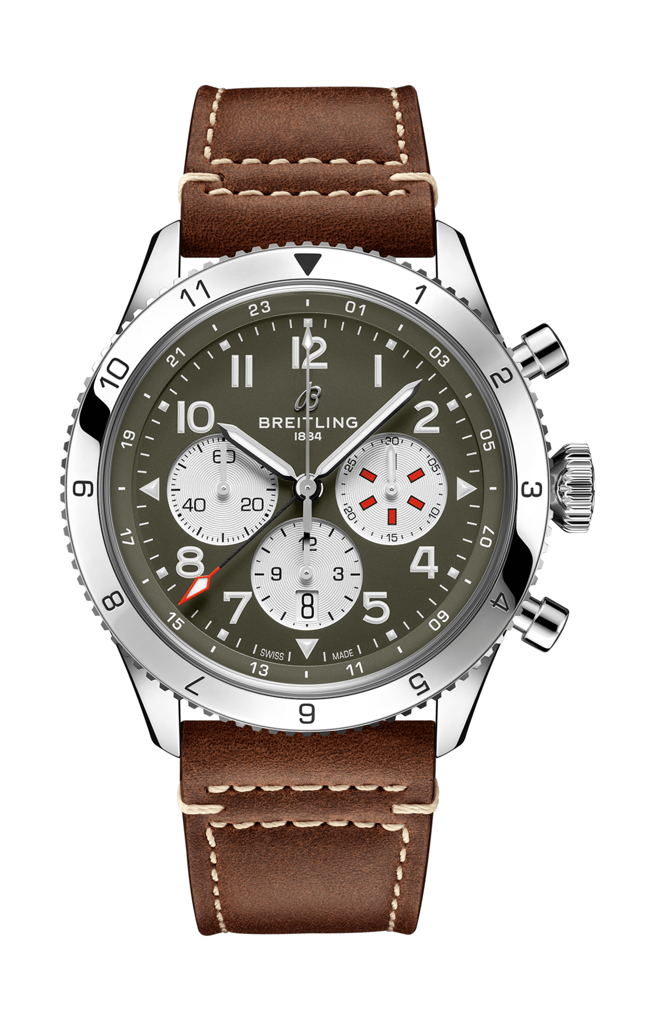 SUPER AVI B04 CHRONOGRAPH GMT 46 CURTISS WARHAWK ACCIAIO INOSSIDABILE - VERDE - AB04452A1L1X1