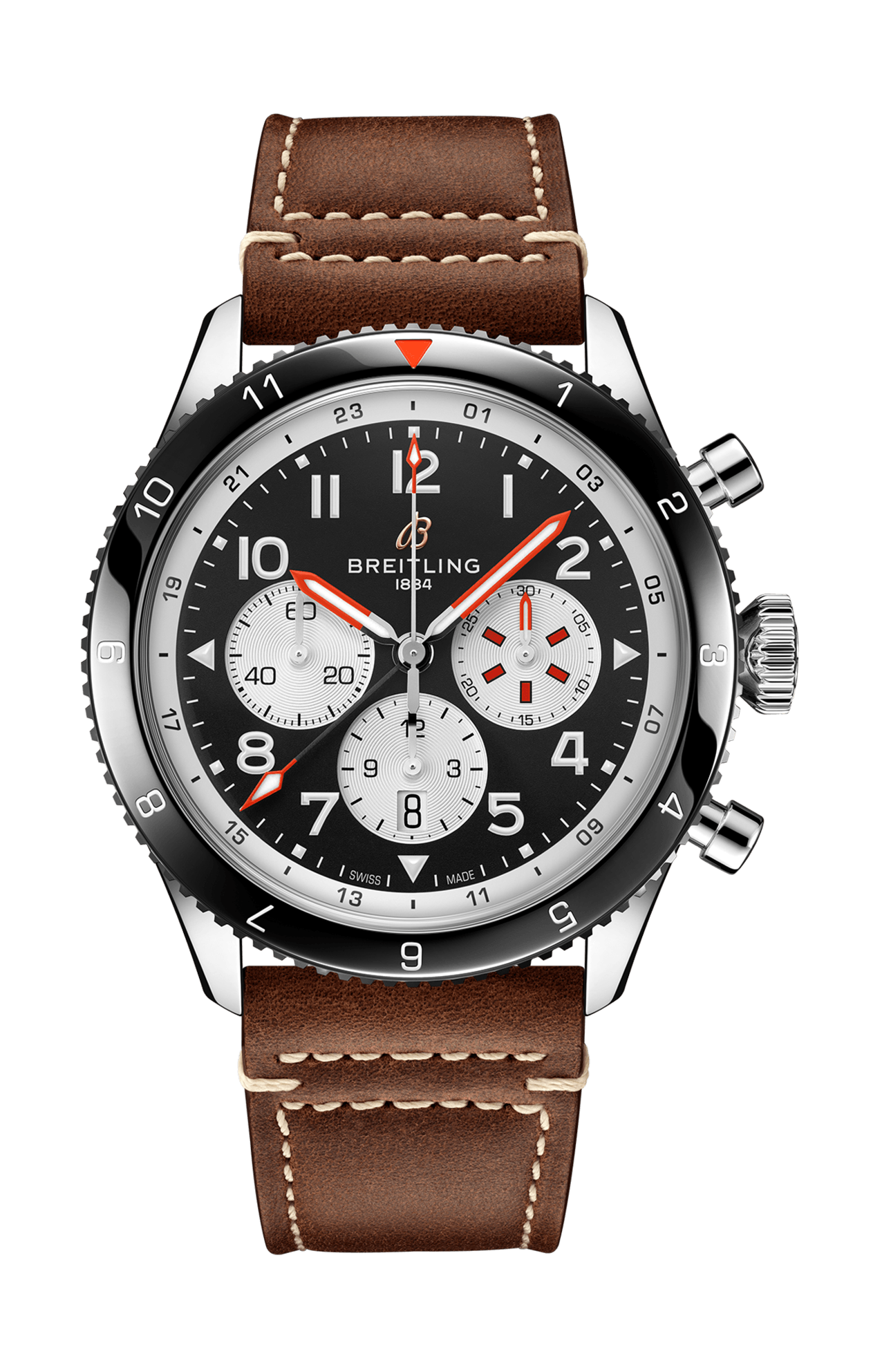 SUPER AVI B04 CHRONOGRAPH GMT 46 MOSQUITO ACCIAIO INOSSIDABILE - NERO - YB04451A1B1X1