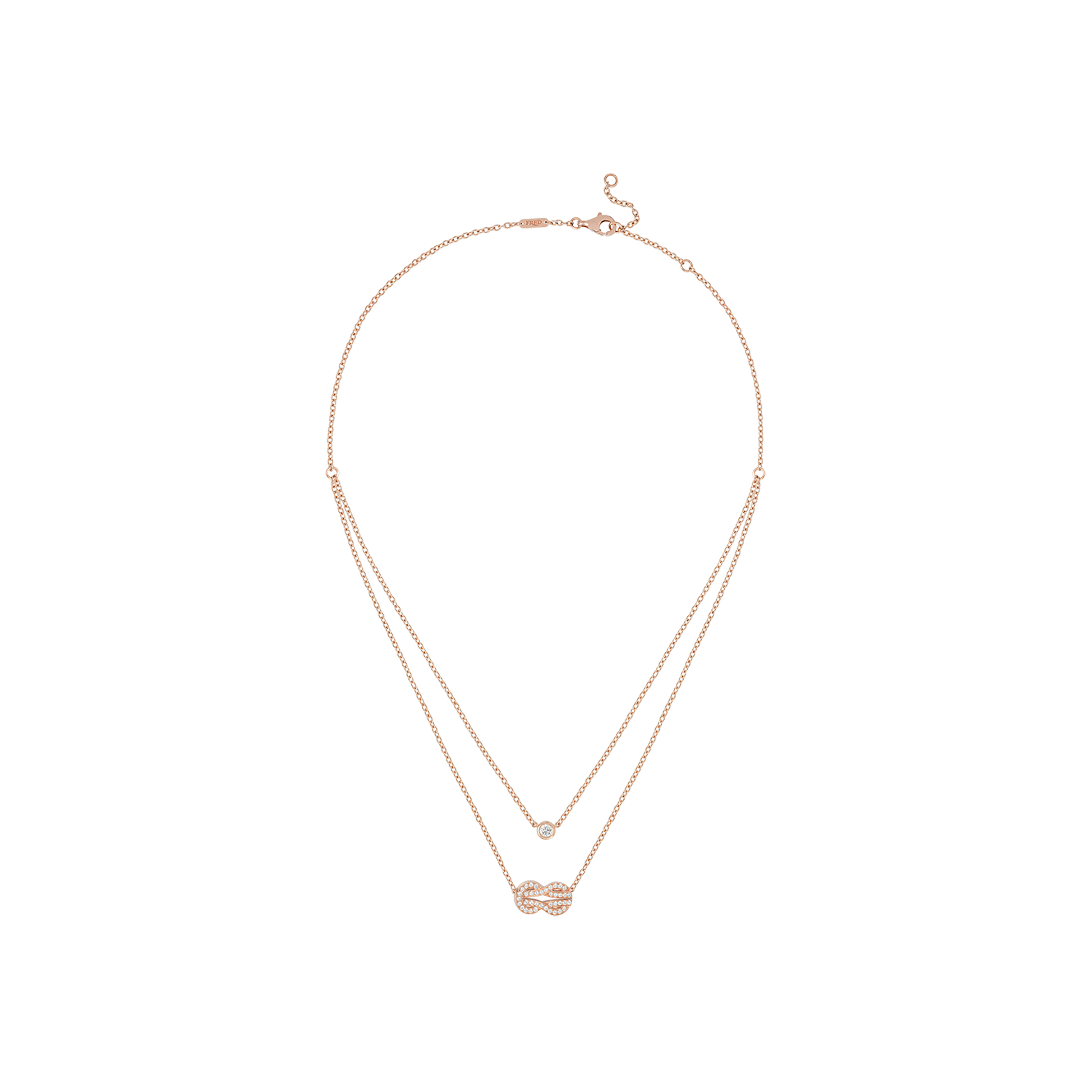 COLLANA CHANCE INFINIE MODELLO MEDIO IN ORO ROSA E DIAMANTI - 7B0225 - 7B0225