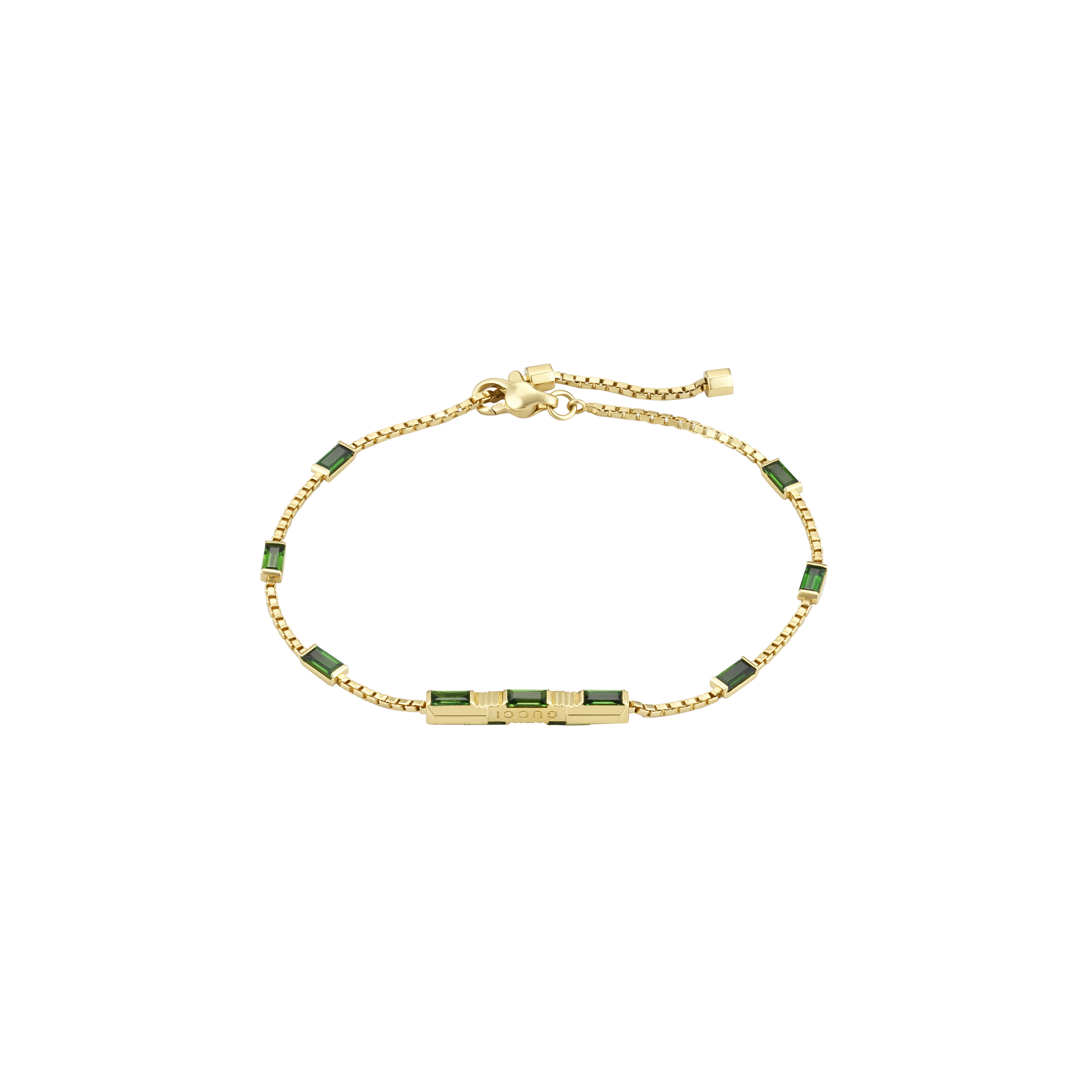 BRACCIALE LINK TO LOVE IN ORO GIALLO E TORMALINA VERDE - YBA702395002 - YBA702395002