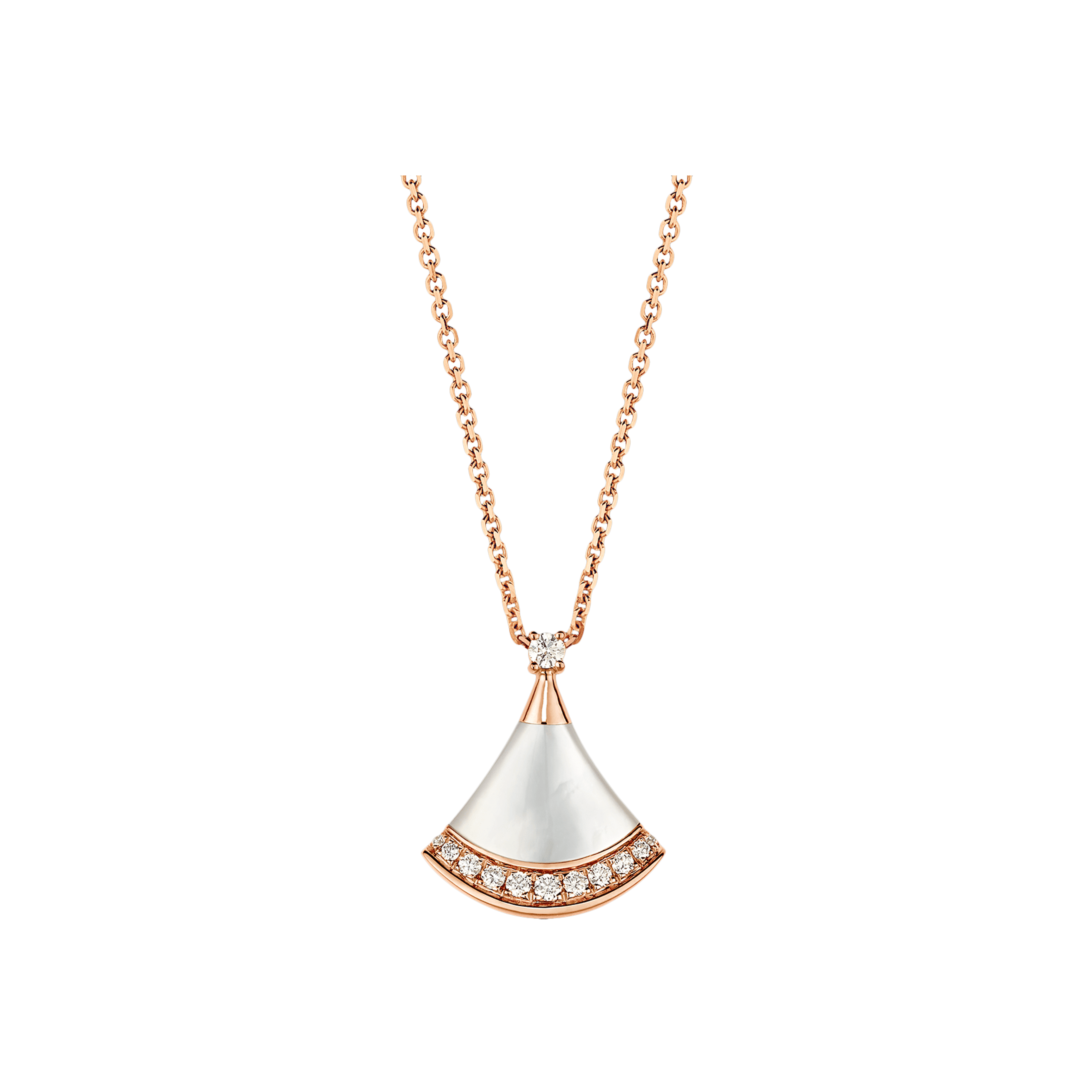 COLLANA DIVAS' DREAM IN ORO ROSA CON DIAMANTI E MADREPERLA - 358365 - CL858847