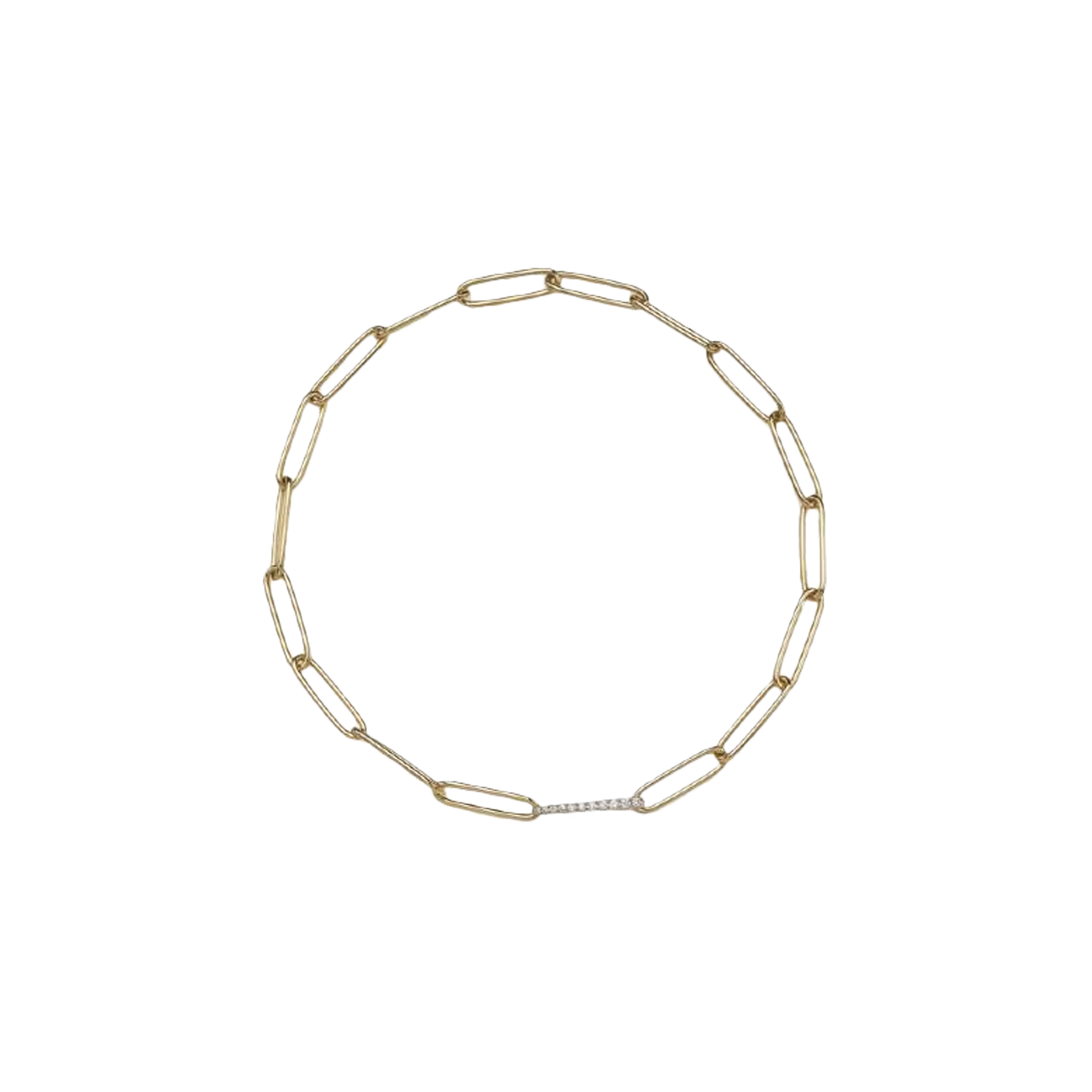 BRACCIALE A MAGLIEOVALI IN ORO GIALLO E BIANCO CON CHIUSURA IN DIAMANTI - 40761 - 40761