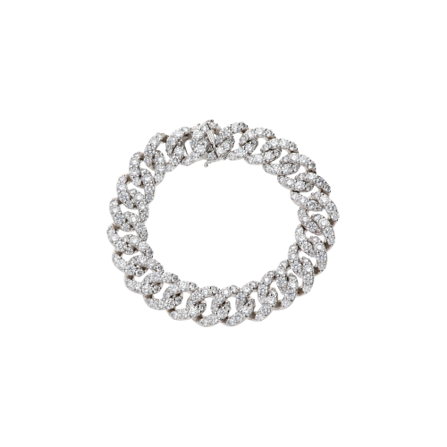 BRACCIALE GROUMETTE IN ORO BIANCO FULL PAVÉ DI DIAMANTI - 117-B152