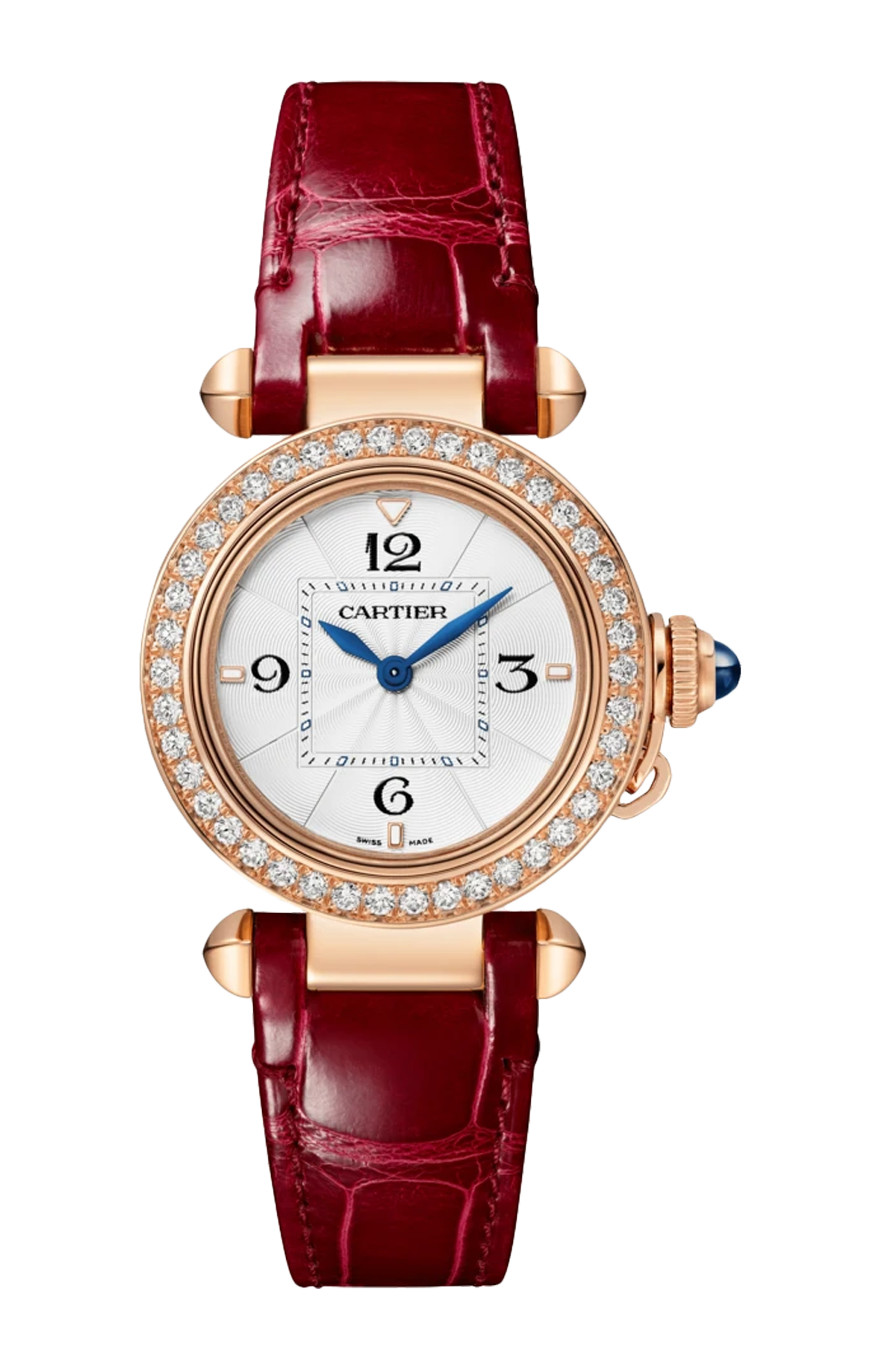 PASHA DE CARTIER 30 MM CASSA ORO ROSA, LUNETTA DIAMANTI, QUARZO - WJPA0018