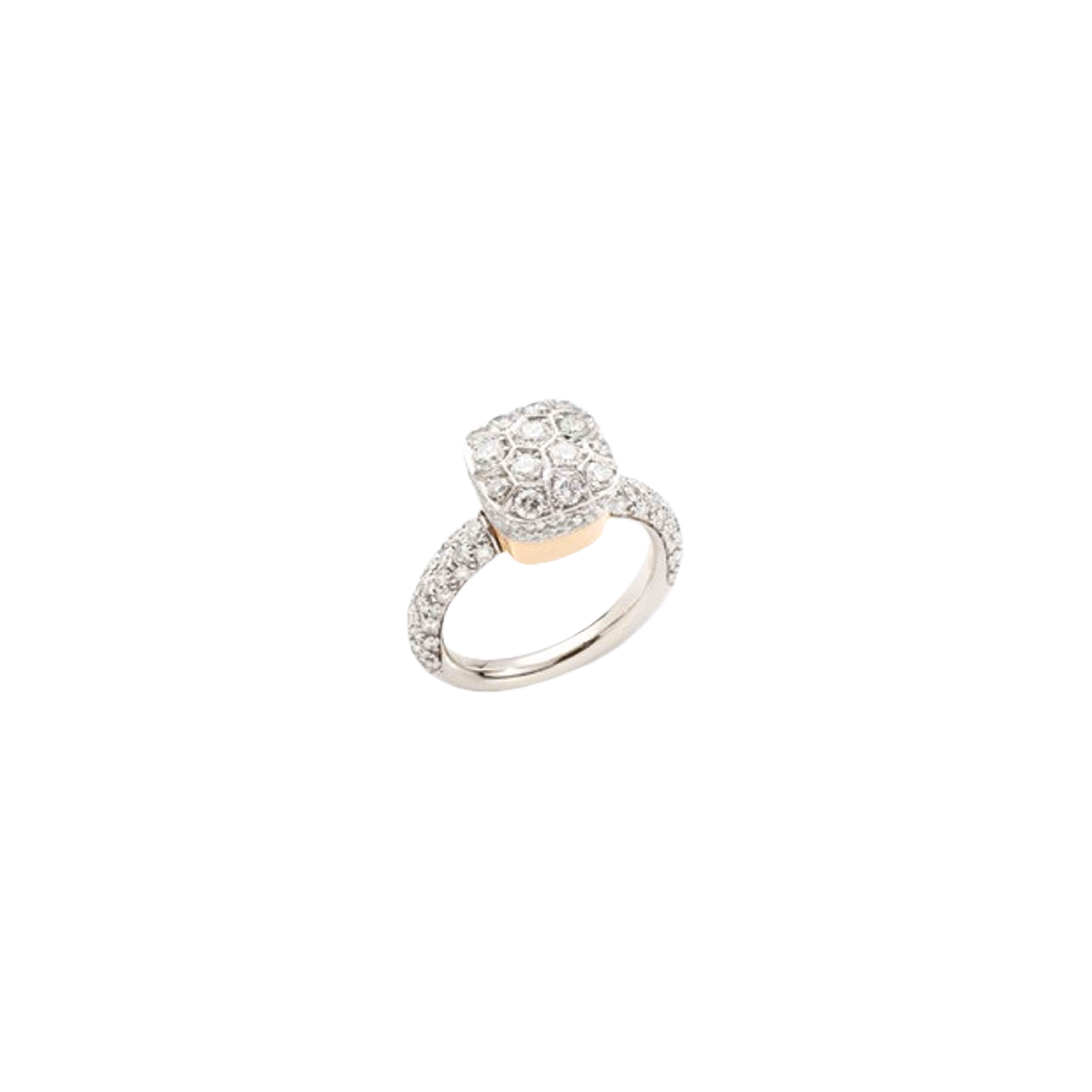 ANELLO NUDO IN ORO ROSA E ORO BIANCO CON PAVÉ DI DIAMANTI - PAC2028O6WHRDB000 - PAC2028O6WHRDB000